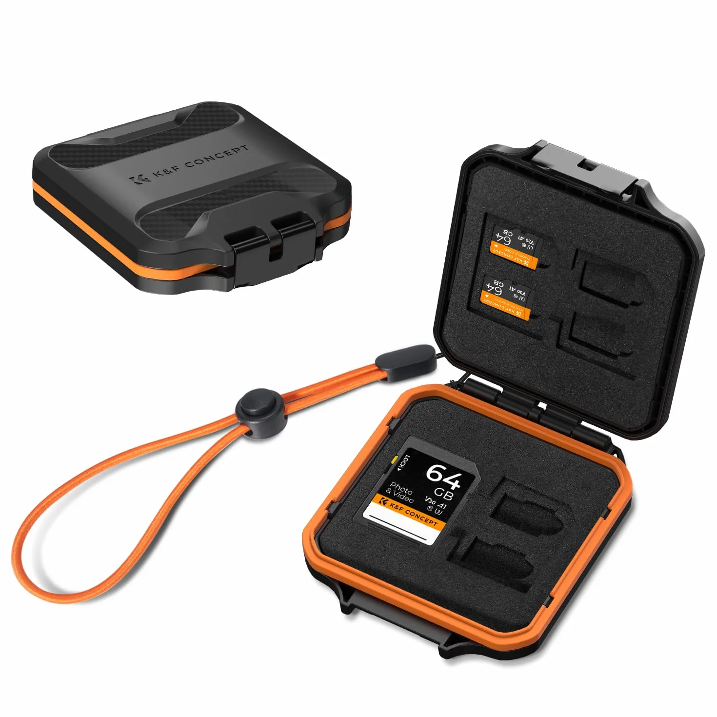 K&F CONCEPT Etui ochronne na 16 kart pamięci Micro SD TF, kompaktowe, wodoodporne i odporne na uderzenia, przenośne pudełko do przechowywania 16 kart Micro SDXC Micro SDHC TF