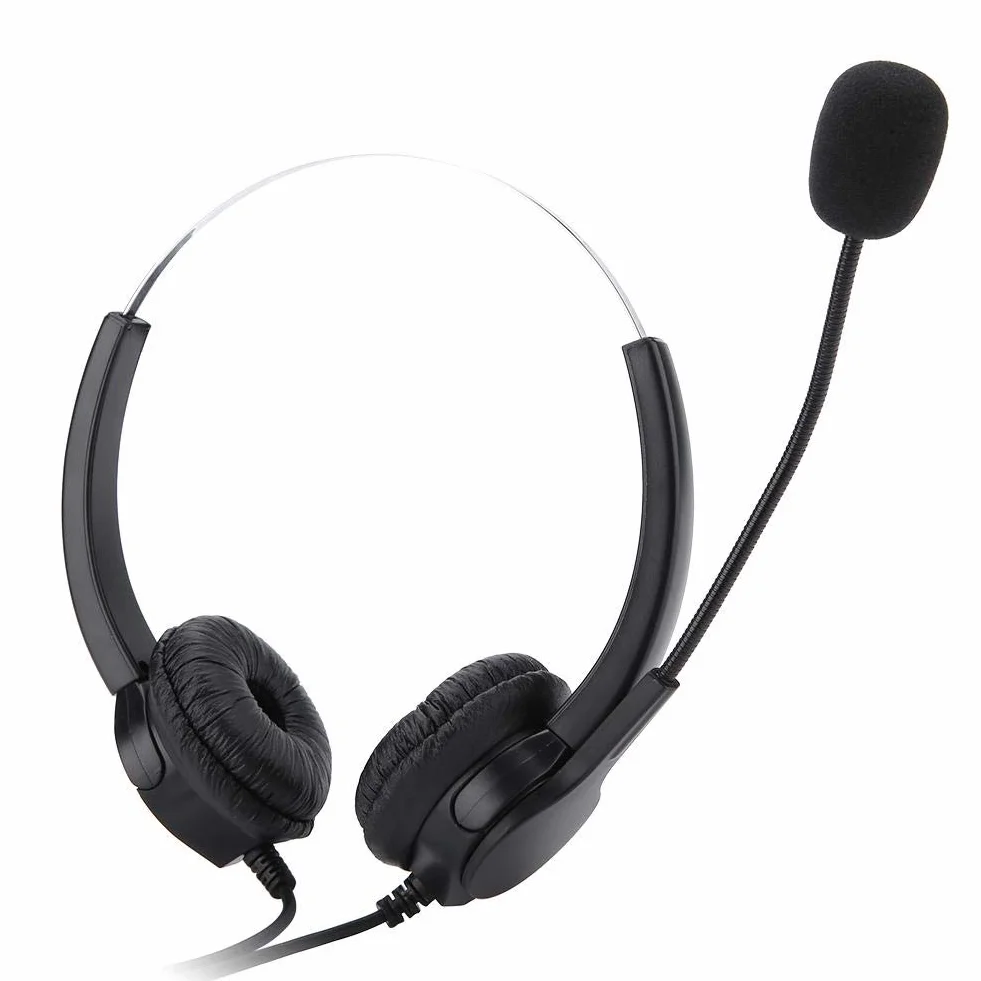 Call Center zestaw słuchawkowy z redukcją szumów, super trwały, wtyk RJ9 Call Center Headphones zestaw słuchawkowy do profesjonalnych telefonów telefonicznych/połączeń sieciowych VOIP, wygodne noszenie