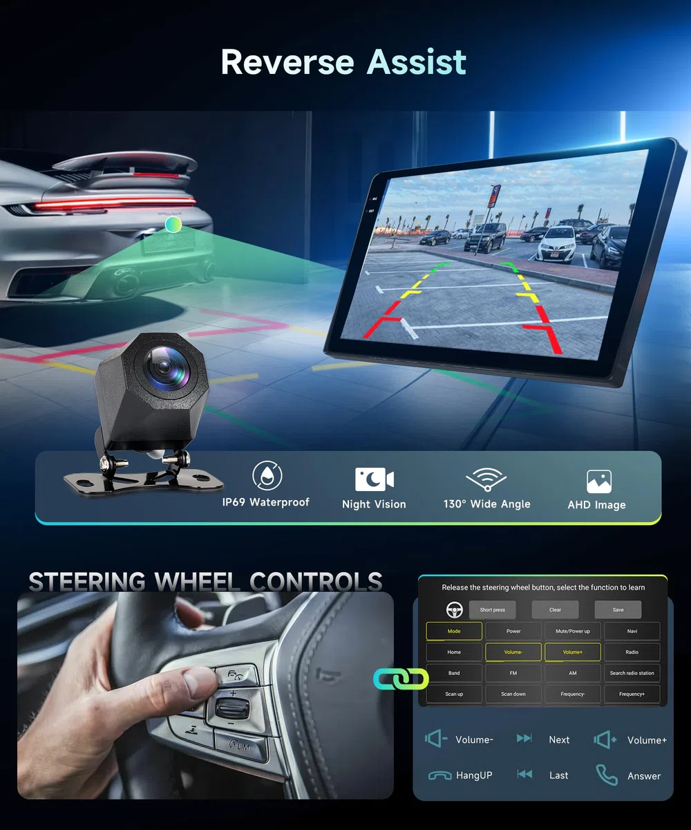 4G + 64G Rimoody Android radio samochodowe do VW Tiguan 2010-2015, 9" In-CELL ekran stereo samochodowy z bezprzewodowym systemem Android samochodem, nawigacjami, GPS, Mirror Link, Bluetooth, WiFi/FM