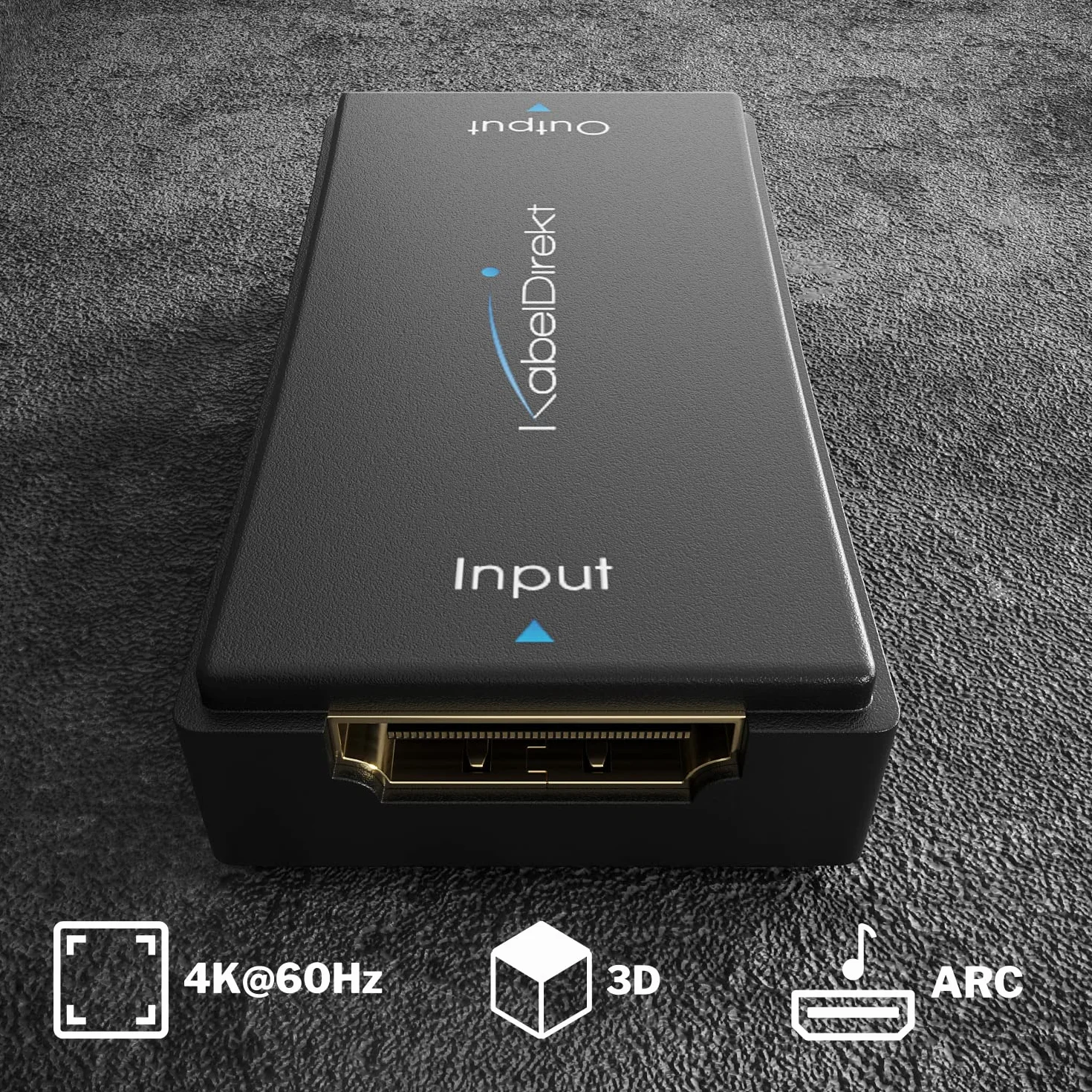 KabelDirekt – aktywny repeater/wzmacniacz sygnału HDMI 2.0 (UHD 4K/60Hz, HDR, YUV 4:4:4, maks. zasięg 50 m, HDCP 2.2., żeńsko-żeński, czarny)