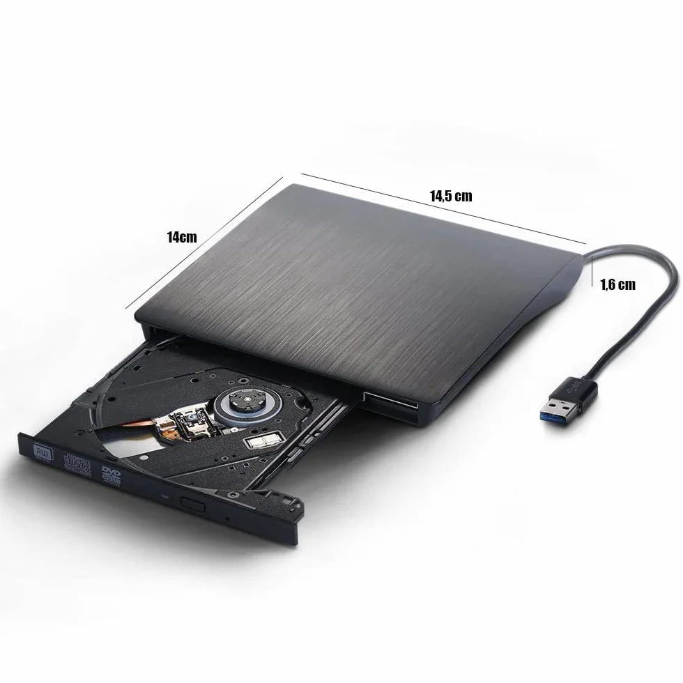 Retoo Zewnętrzny napęd DVD USB 3.0 Type-C CD DVD +/-RW Optical Drive USB C Burner Slim CD/DVD ROM Rewriter Writer Reader Portable for PC Laptop Desktop MacBook Mac Windows 7 8.1 10 Linux OS Appl