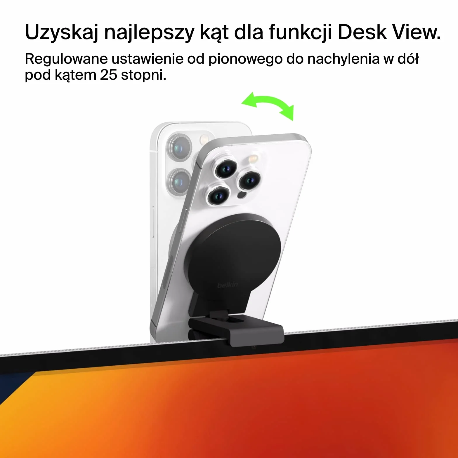 Belkin iPhone MagSafe Continuity Camera Mount for Mac Desktops & Displays, Compatible with iMac 2017 & Later, iMac Pro 2017, Studio Display, Pro Display XDR, iPhone Series