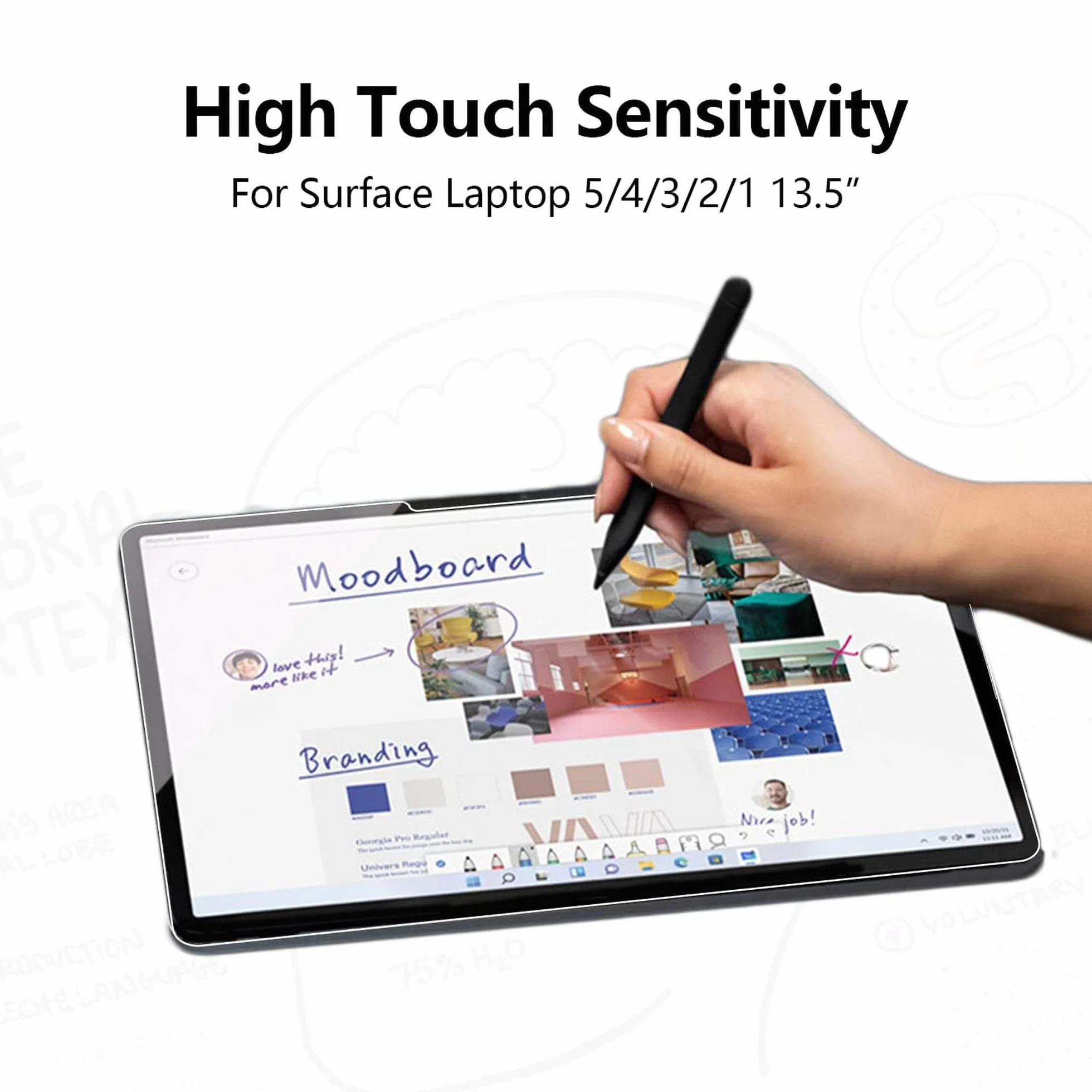 MEGOO Ochraniacz ekranu do laptopa Surface 6/5/4/3/2/1 - 13,5 cala, kompatybilny z Microsoft Surface, szkło hartowane, łatwa instalacja, ultra przezroczysty ekran