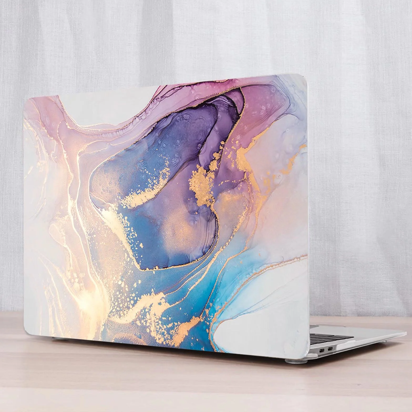 MOKASE Etui Kompatybilna z MacBook Air 13 cali Wydanie 2021 2020 M1 A2337 A2179 A1932 z Touch ID, Smukła Twarda Plastikowa Futerał i Osłona Klawiatury za Nowy Air 13 z Touch ID 2018-2021, White Gold