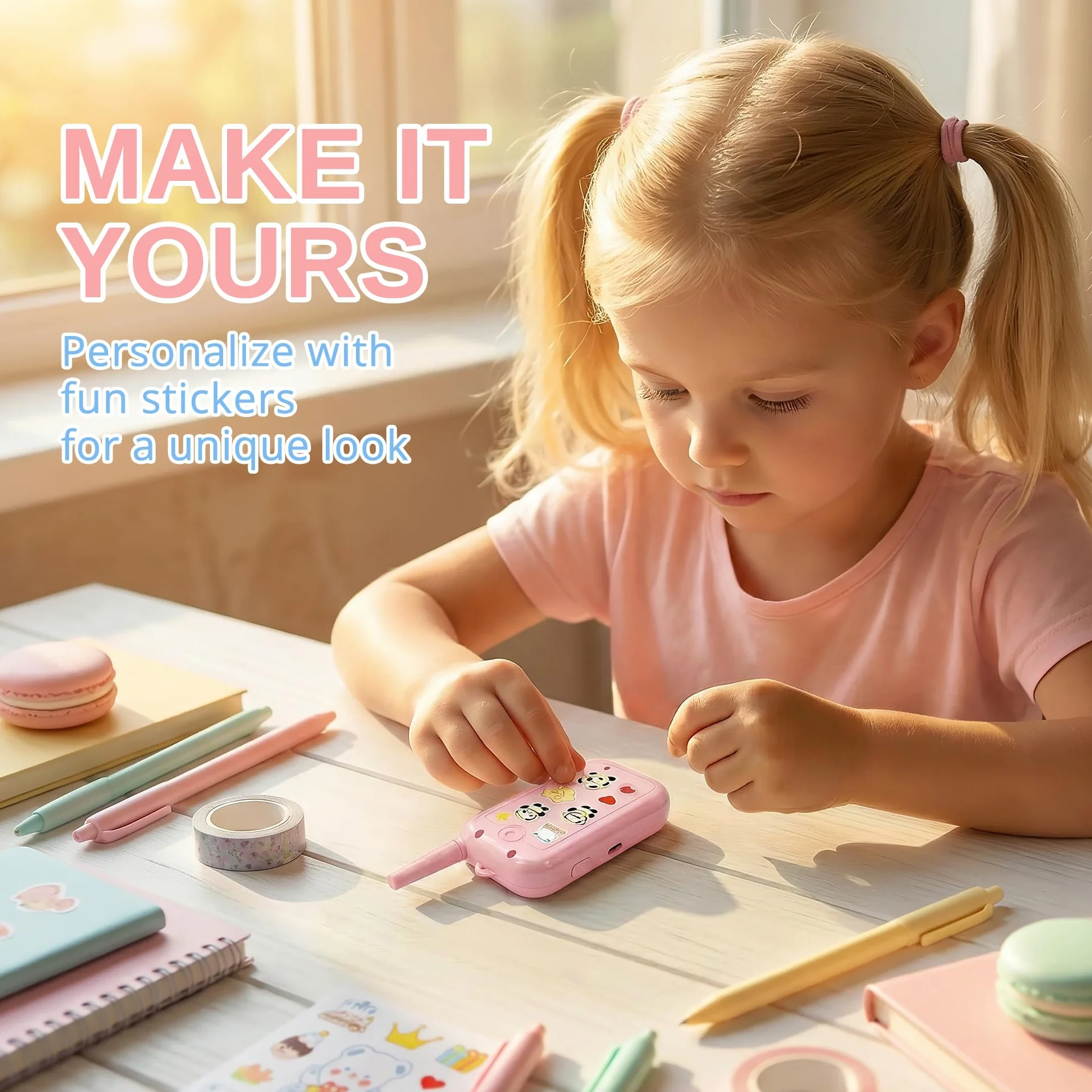 Radioddity KiddoTalk V1 Walkie Talkie dla dzieci, akumulatorowy interkom radiowy, 2 sztuki