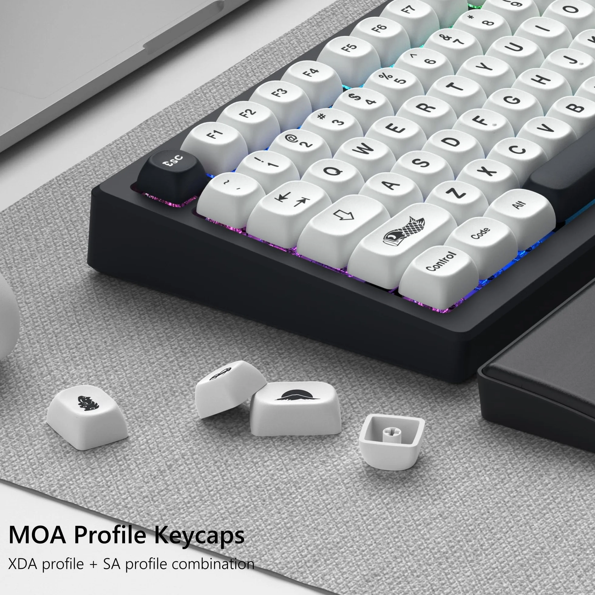 Womier Nasadki klawiszy PBT 75% MOA Sublimacja barwnikowa do klawiatury mechanicznej Cherry MX