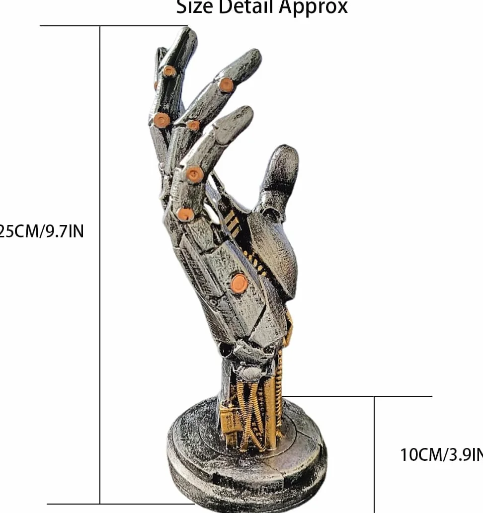 Cyberpunk stojak na słuchawki i kontroler – futurystyczny design z żywicy o wyglądzie metalu