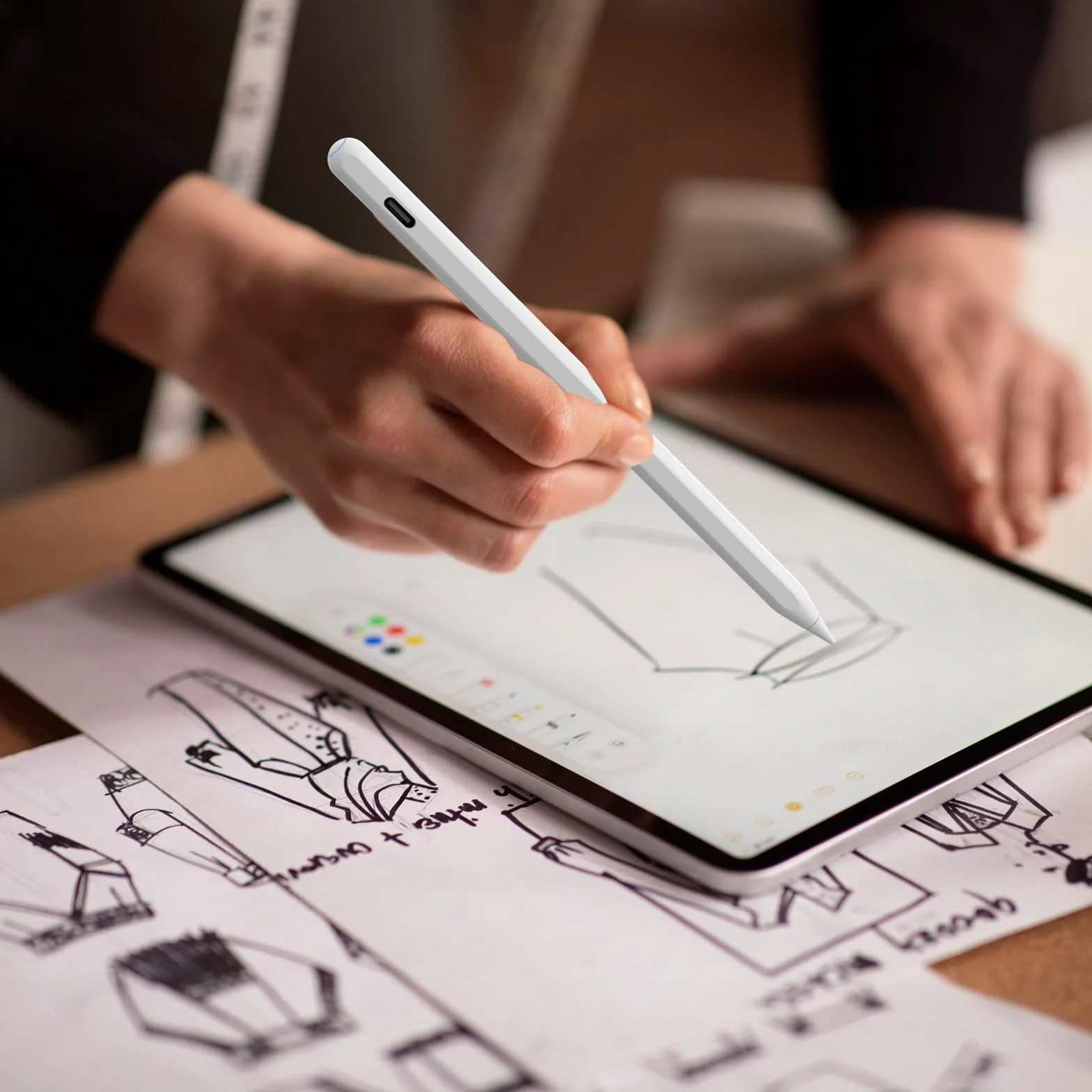 Zspeed Rysiki do iPad, Apple pencil z bezprzewodowe ładowanie I czułością na pochylenie, odrzucanie dłoni, Stylus kompatybilny ze iPad Pro 12.9 3/4/5/6, iPad Pro 11 1/2/3/4, iPad10/9/8/7/6, Mini/Air
