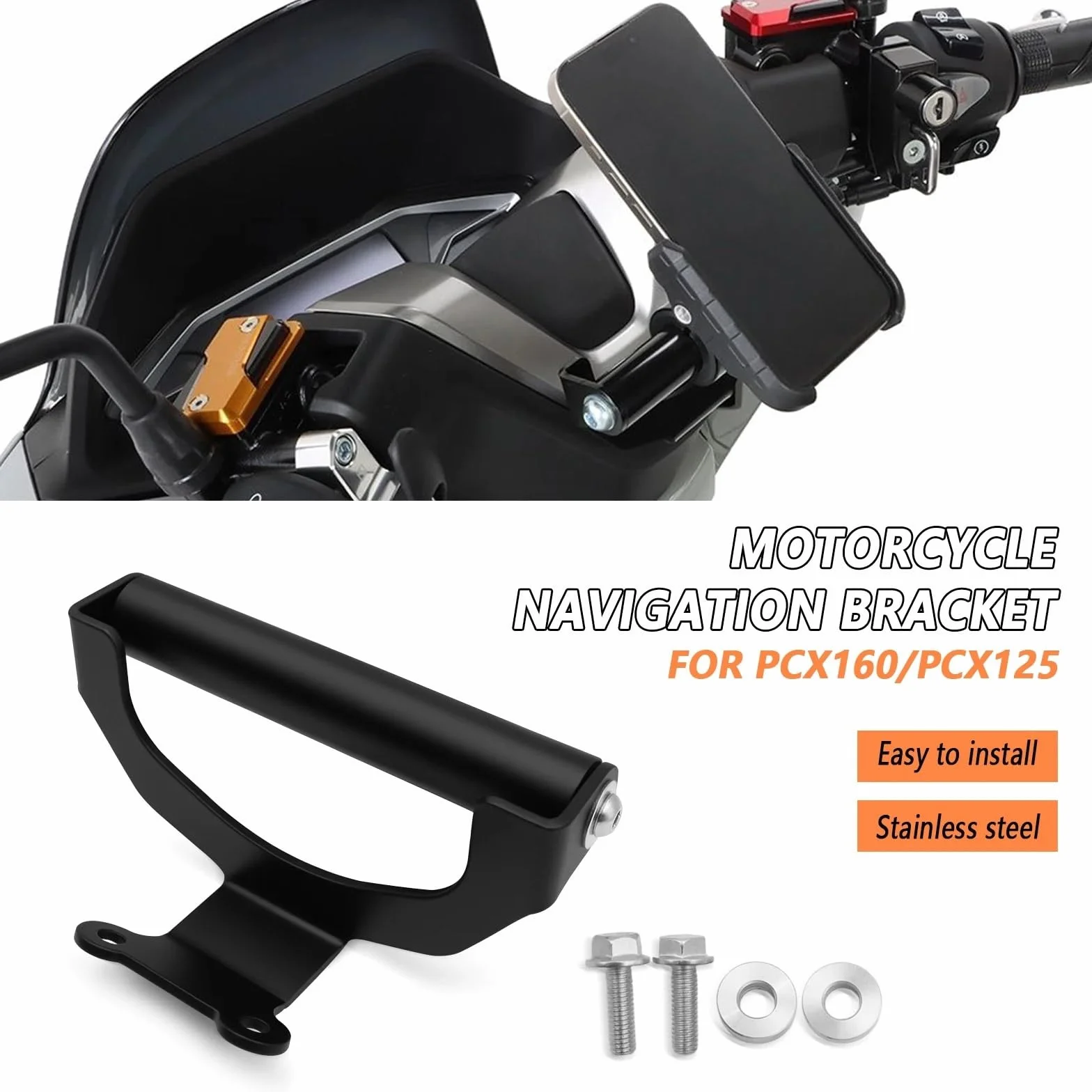 Uchwyt na telefon komórkowy do motocykla, uchwyt na nawigację GPS, pasuje do PCX160, pasuje do PCX125 2025 Uchwyt do nawigacji GPS