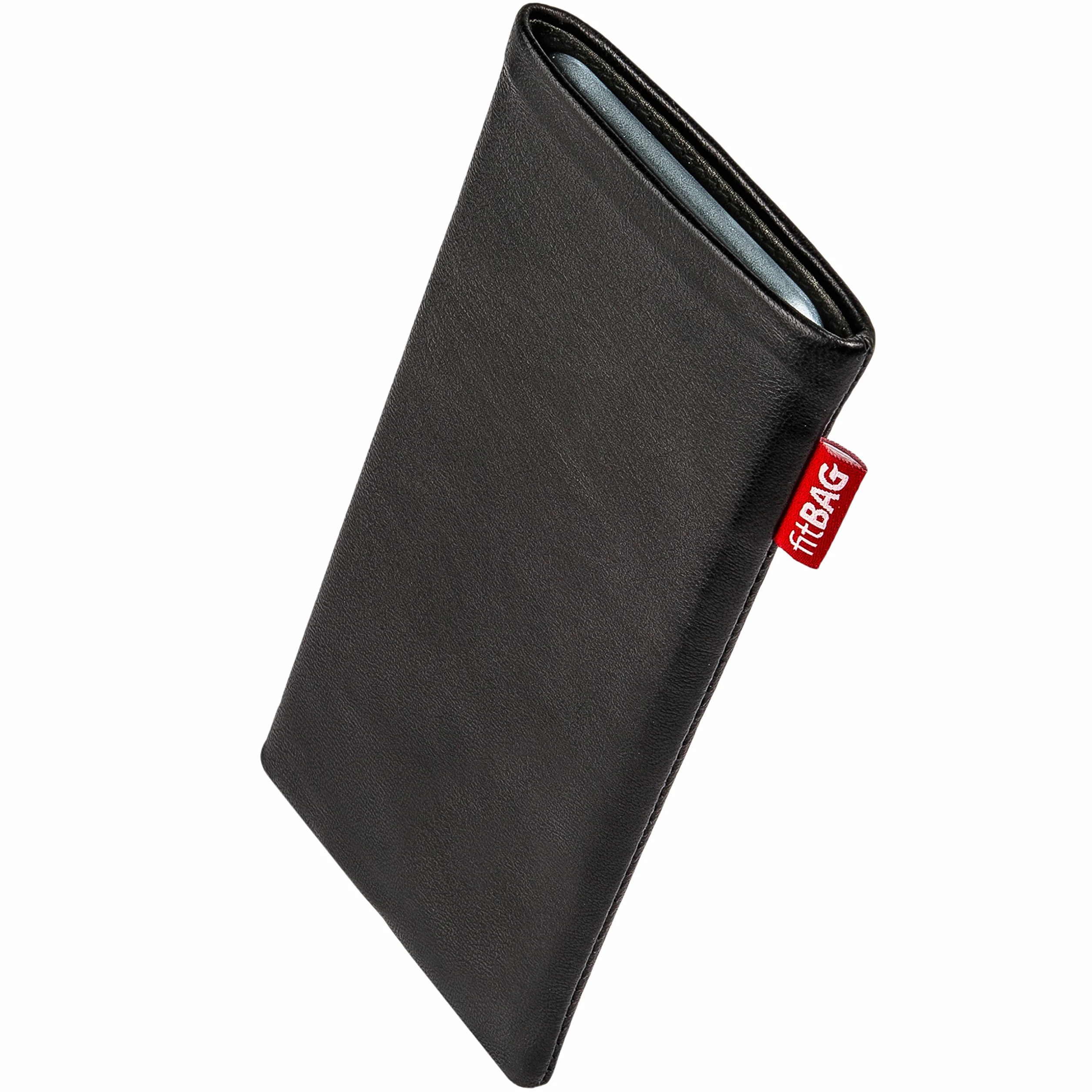 fitBAG Beat Black Custom Tailored Sleeve do Honor Magic V2 | Made in Germany | Etui z delikatnej skóry nappa z wyściółką z mikrofibry do czyszczenia wyświetlacza