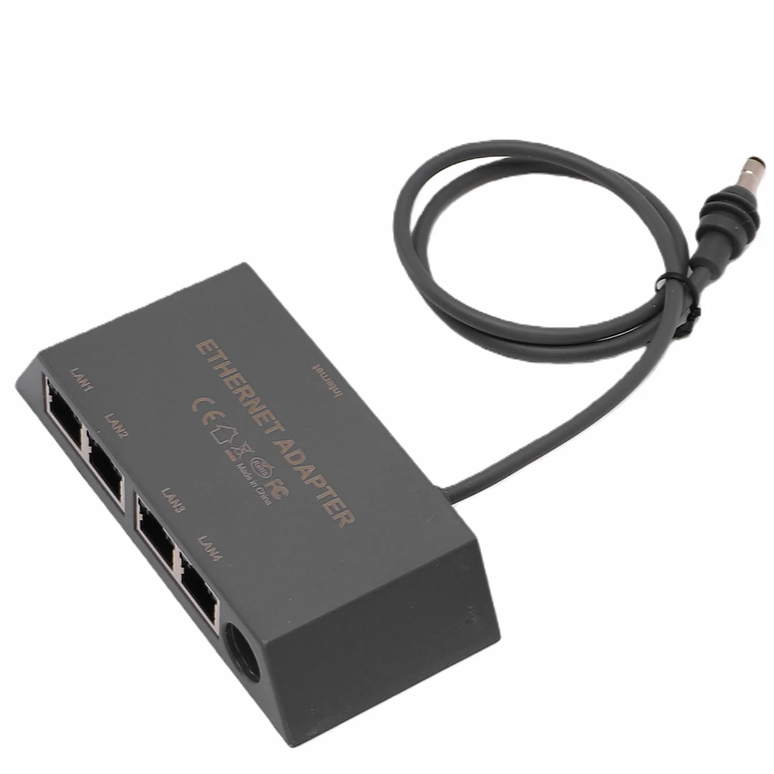 Cocoarm Adapter Gigabit Ethernet, 4-portowy Adapter Ethernet ABS z Kablem 0,5 M, Stabilna sieć Przewodowa Typu Plug and Play dla Routera RV Mini Gen 3 do Użytku w Domu, w Biurze, w Podróży