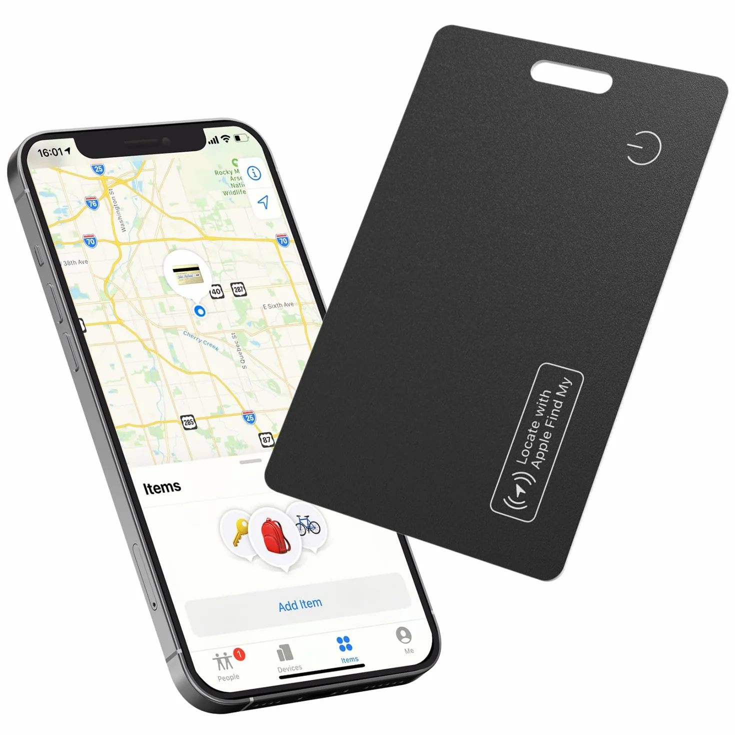 Reyke Slim Wallet Tracker Card, Ładowalny Lokalizator Bluetooth Kompatybilny z Apple Find My (tylko iOS), Smukła Karta Lokalizacyjna do Portfeli, Bagażu, Telefonów, Paszportów