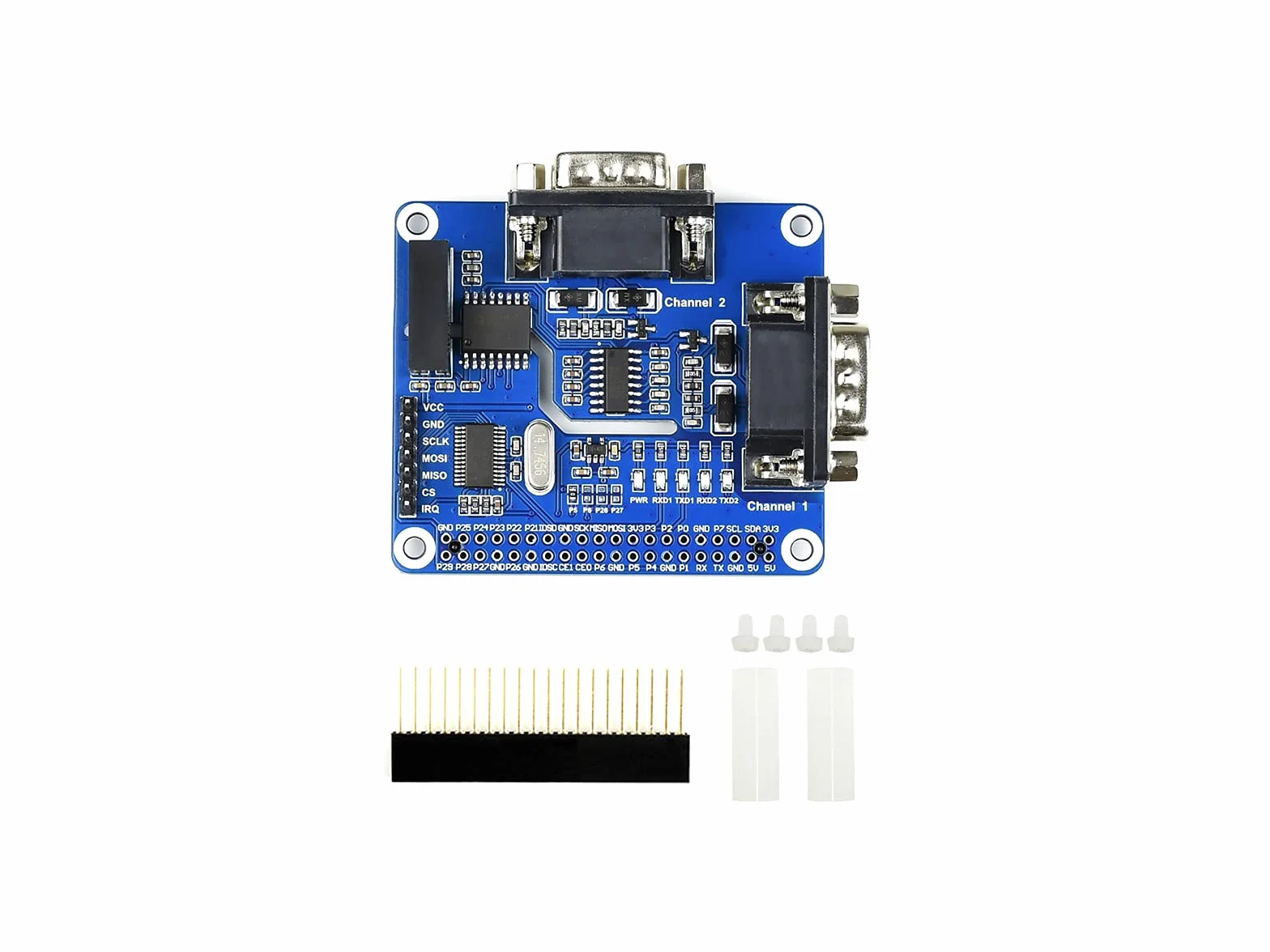 Waveshare 2-Channel Isolated RS232 Expansion HAT for Raspberry Pi SC16IS752 SP3232