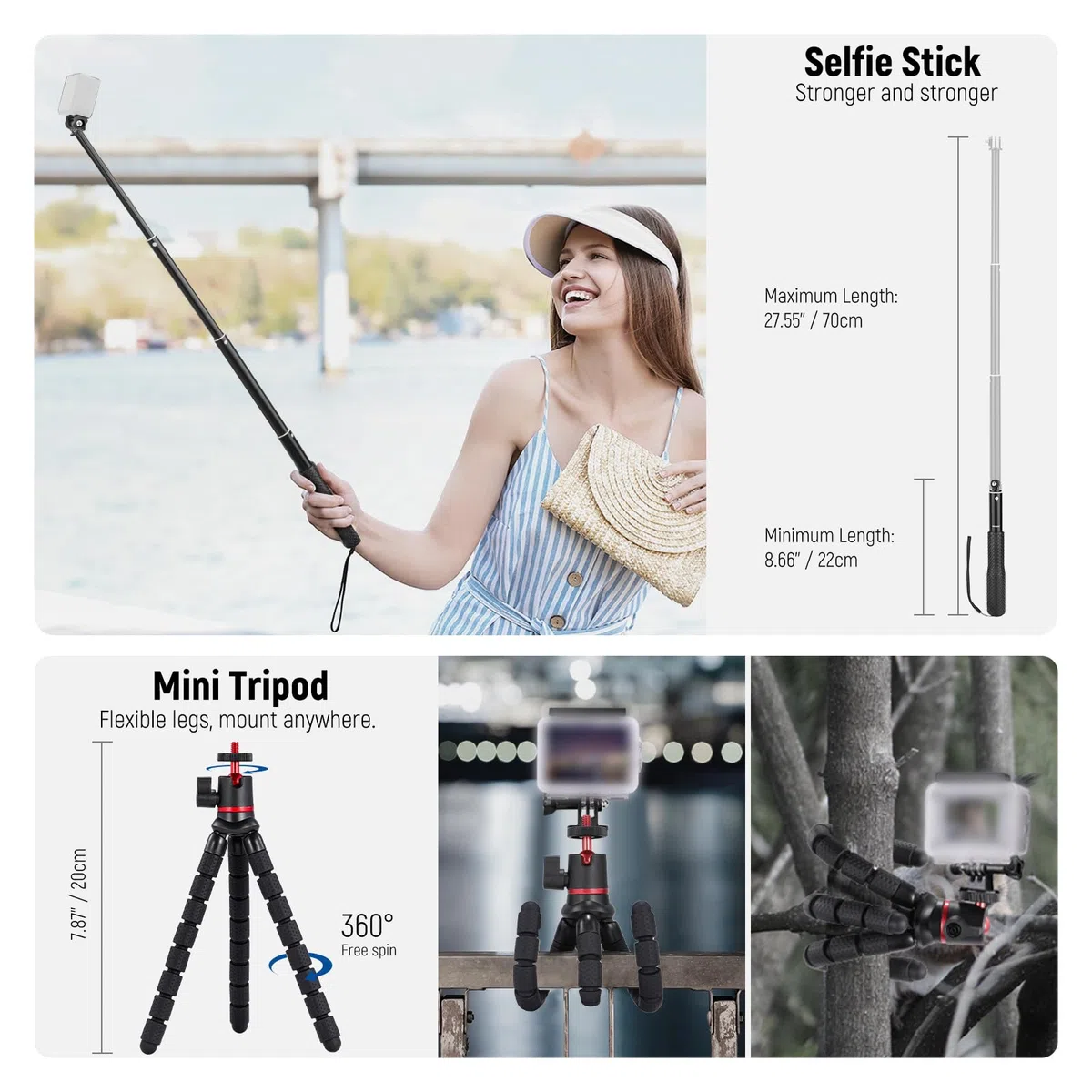 NEEWER Zestaw akcesoriów do kamery sportowej 51 w 1, kompatybilny z GoPro Hero 13 12 11 10 Max Insta360 GO3S GO3 X4 X3 DJI Osmo Action 5 Pro 4 3 AKASO APEMAN, w zestawie pudełko do przechowywania