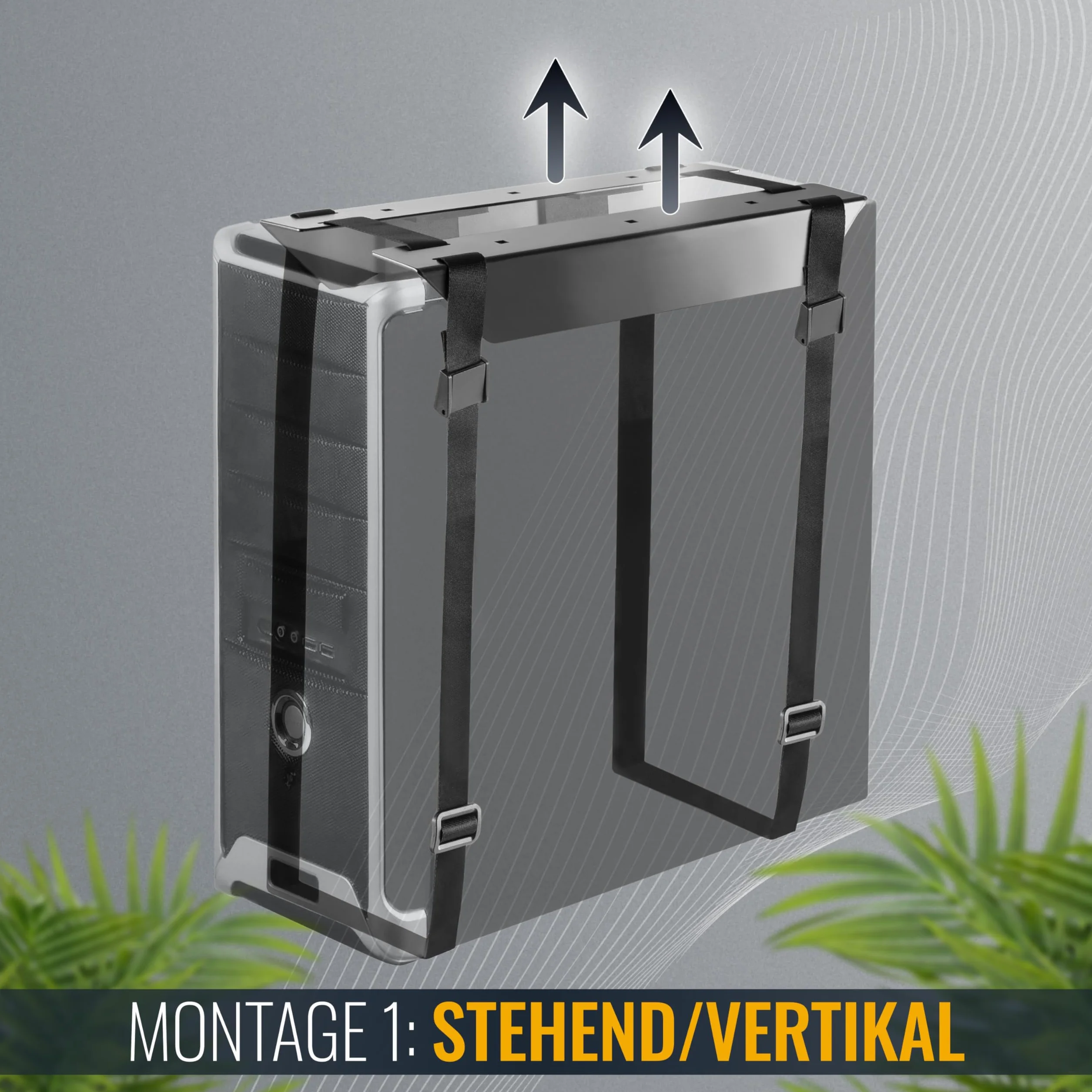 RICOO Uchwyt na komputer do montażu pod biurkiem, do montażu pod komputerem, TRH-11, CPU, do 10 kg, stojący/leżący, pod stojakiem, do montażu w pionie/poziomie