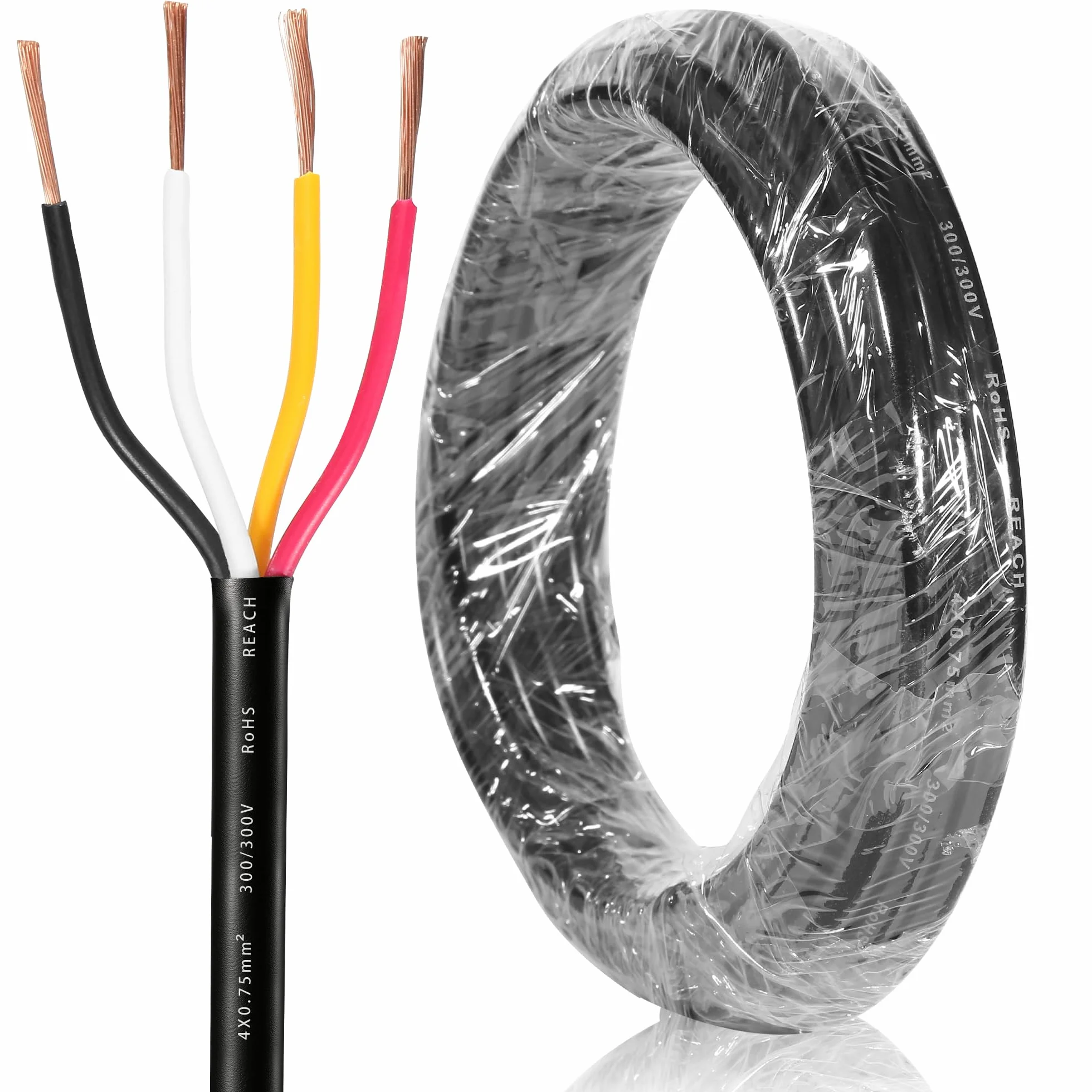 4-żyłowy kabel do przyczepy samochodowej 10 m, kabel samochodowy 4-żyłowy do oświetlenia przyczepy, tylne światła, 4-biegunowy kabel do przyczepy samochodowej FLRYY, kabel elektryczny 0,75