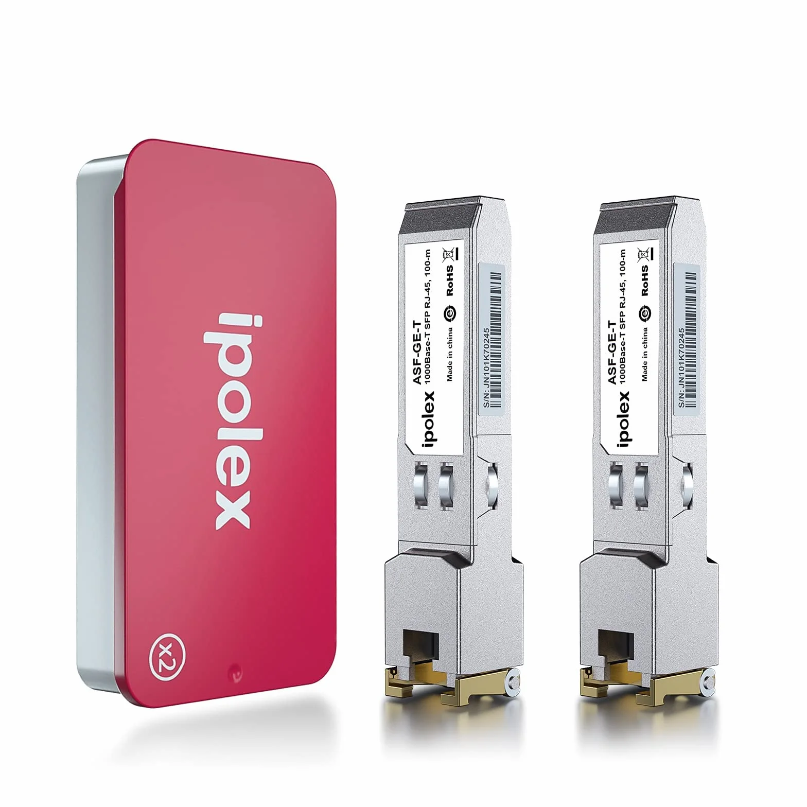 Gigabit SFP do RJ45 Copper SFP Transceiver, 1000Base-T Mini GBIC, 1.25G SFP to Ethernet Module, do Cisco GLC-T/SFP-GE-T, Meraki MA-SFP-1GB-TX, Ubiquiti UF-RJ45-1g and More, 2 sztuki