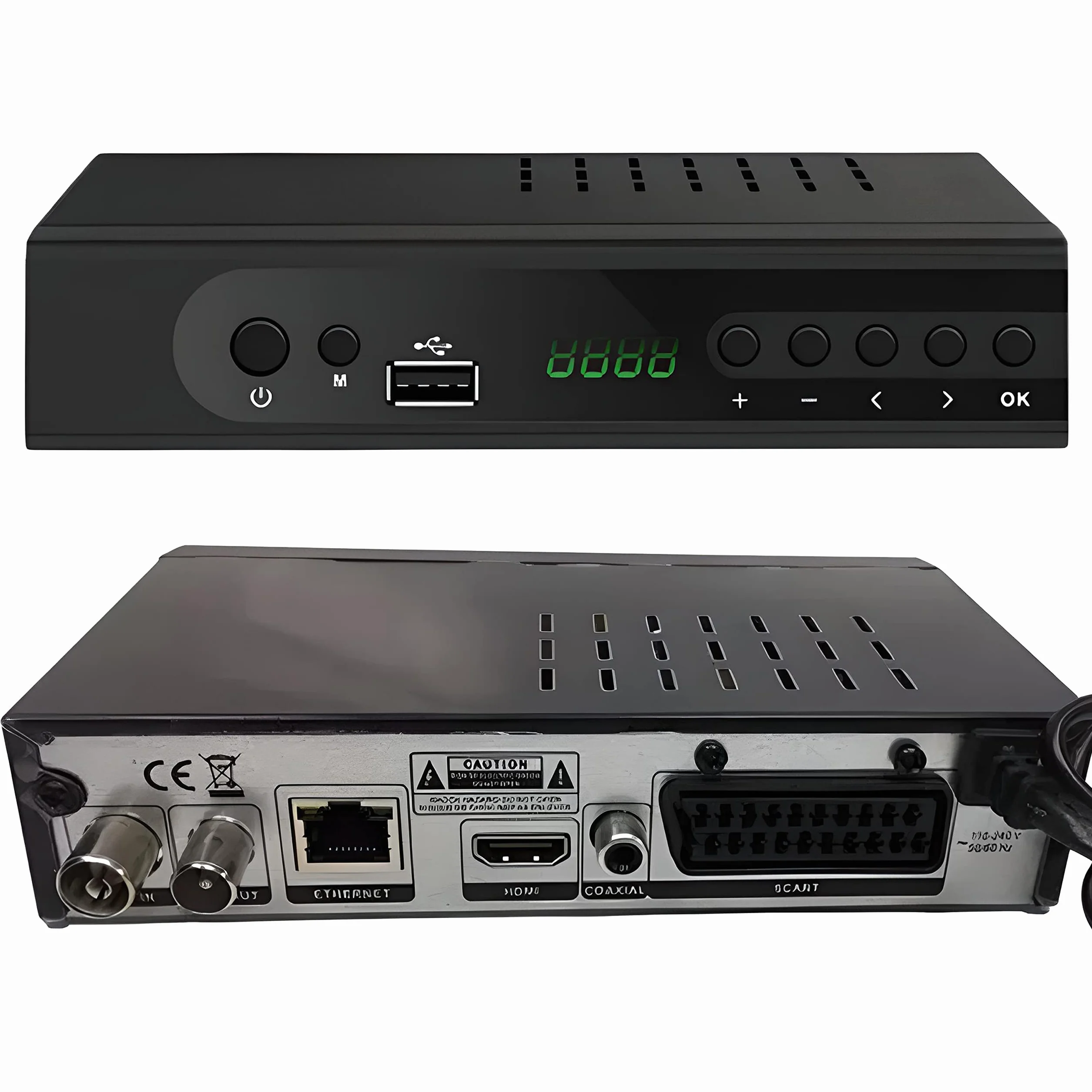 Retoo Odtwarzacz DVB-T2 Terrestrischer Full HD TV z HDMI i Fernbedienung, Digital Empfänger z H.265 HEVC, HsDTV Mediaplayer z PVR Aufnahmefunktion i Timeshift, odbiornik kabelowy z USB, czarny