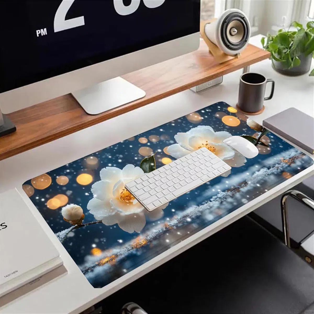 Gamingowa podkładka pod mysz 1200 x 600 x 3 mm, XXL, wodoszczelna, odporna na ścieranie, z przyszytymi krawędziami, niebieska, podkładka na biurko, poprawia prędkość i precyzję pod laptopa, komputer