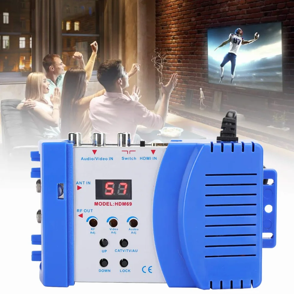 Cyfrowy modulator 1080P RF HDMI konwerter AV na RF VHF/UHF PAL/NTSC