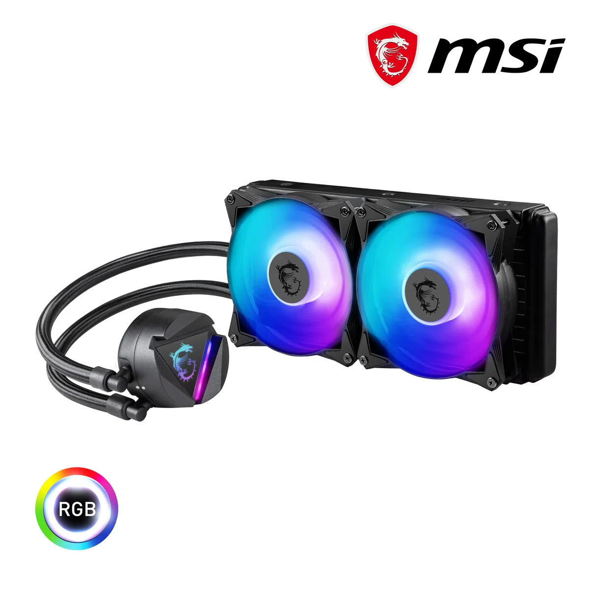 MSI MAG CORELIQUID 240R V2 AIO – obrotowa głowica blokująca ARGB, zintegrowana pompa chłodnicy, chłodzenie wodą dzieloną, przewody, odporne na parowanie, łatwa instalacja – kompatybilna z AMD i Intel