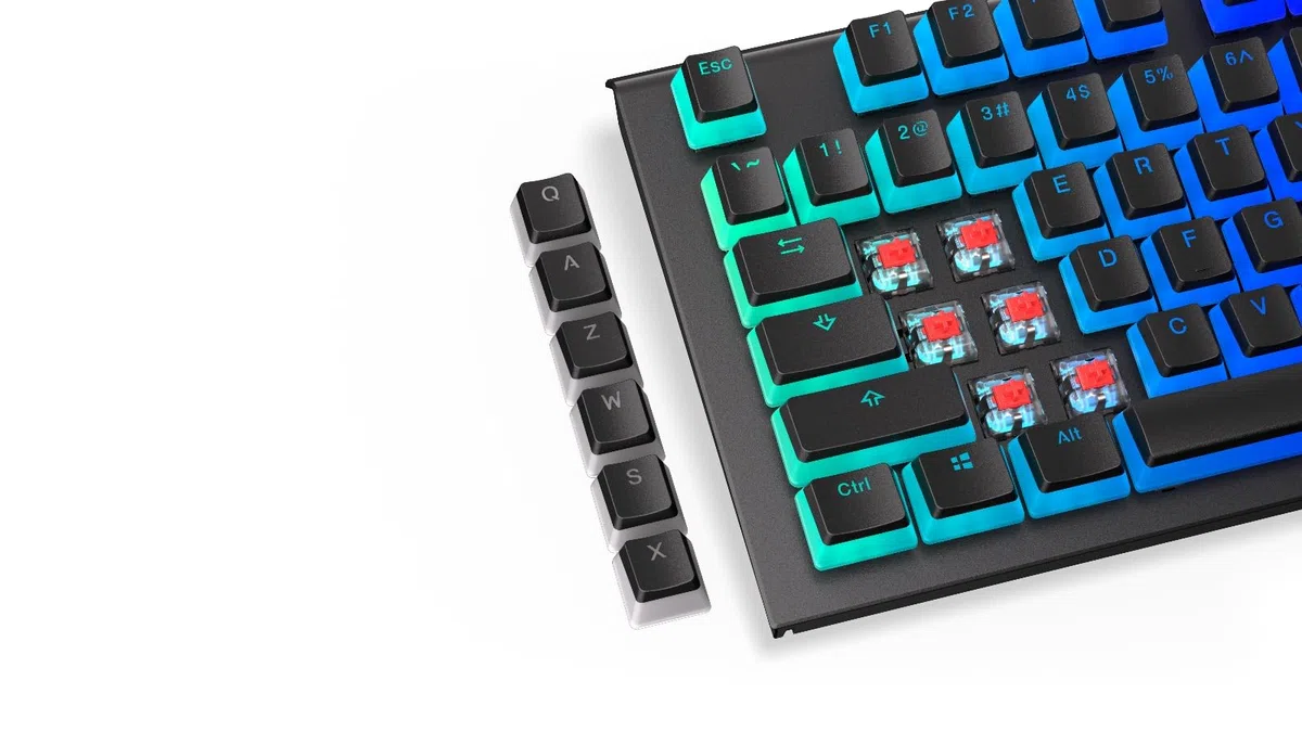 ENDORFY PBT Pudding Keycaps, zestaw 104 klawiszy, wyraźna czcionka, trwały i nieścieralny materiał PBT, układ US ANSI | EY0E002