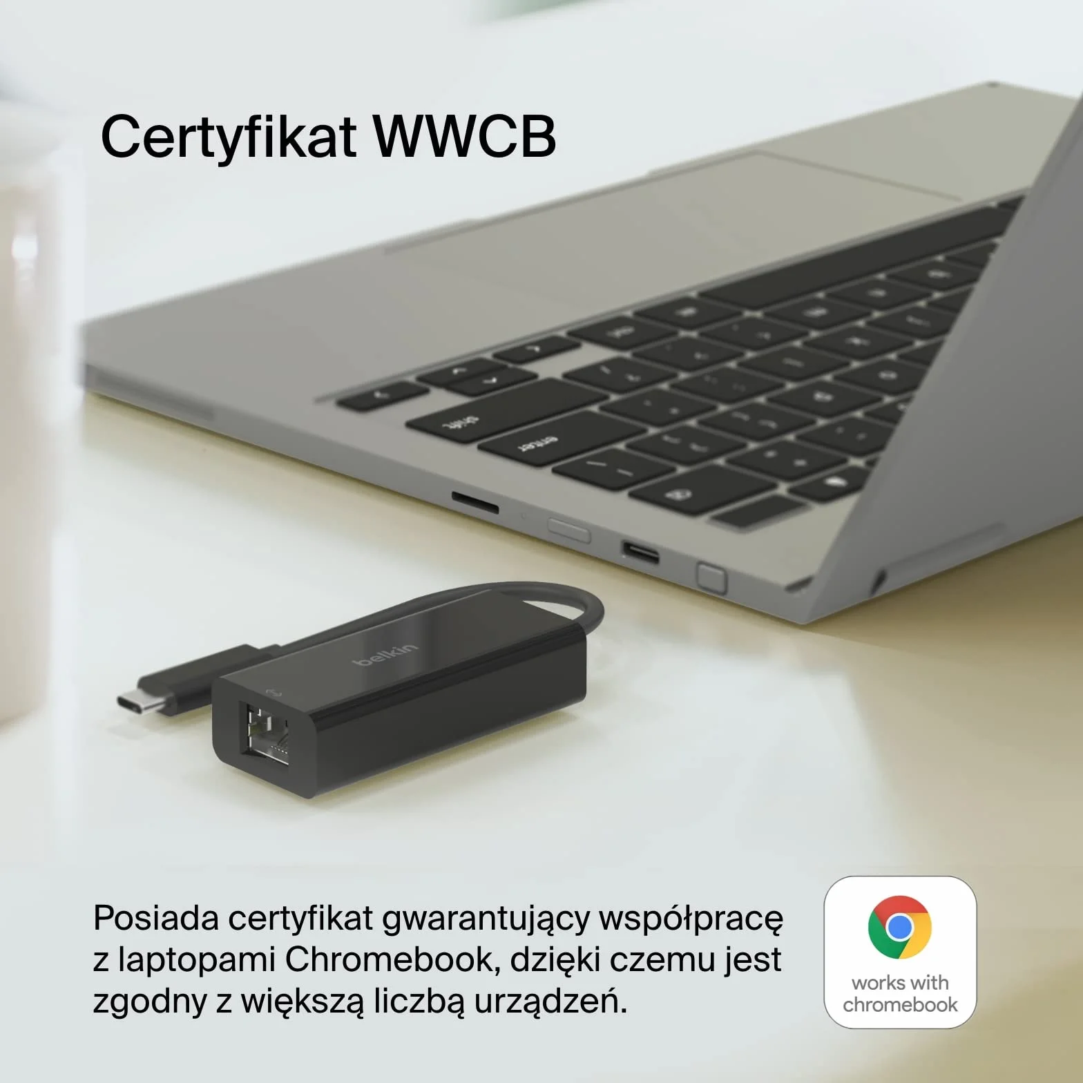 Adapter Belkin USB typu C na 2,5 Gb Ethernet, certyfikat USB-IF Thunderbolt 3 i 4 / Adapter USB-C na LAN zgodny z MacBookiem Pro/Air, iPadem Pro, XPS, Surface i innymi urządzeniami z portem USB-C