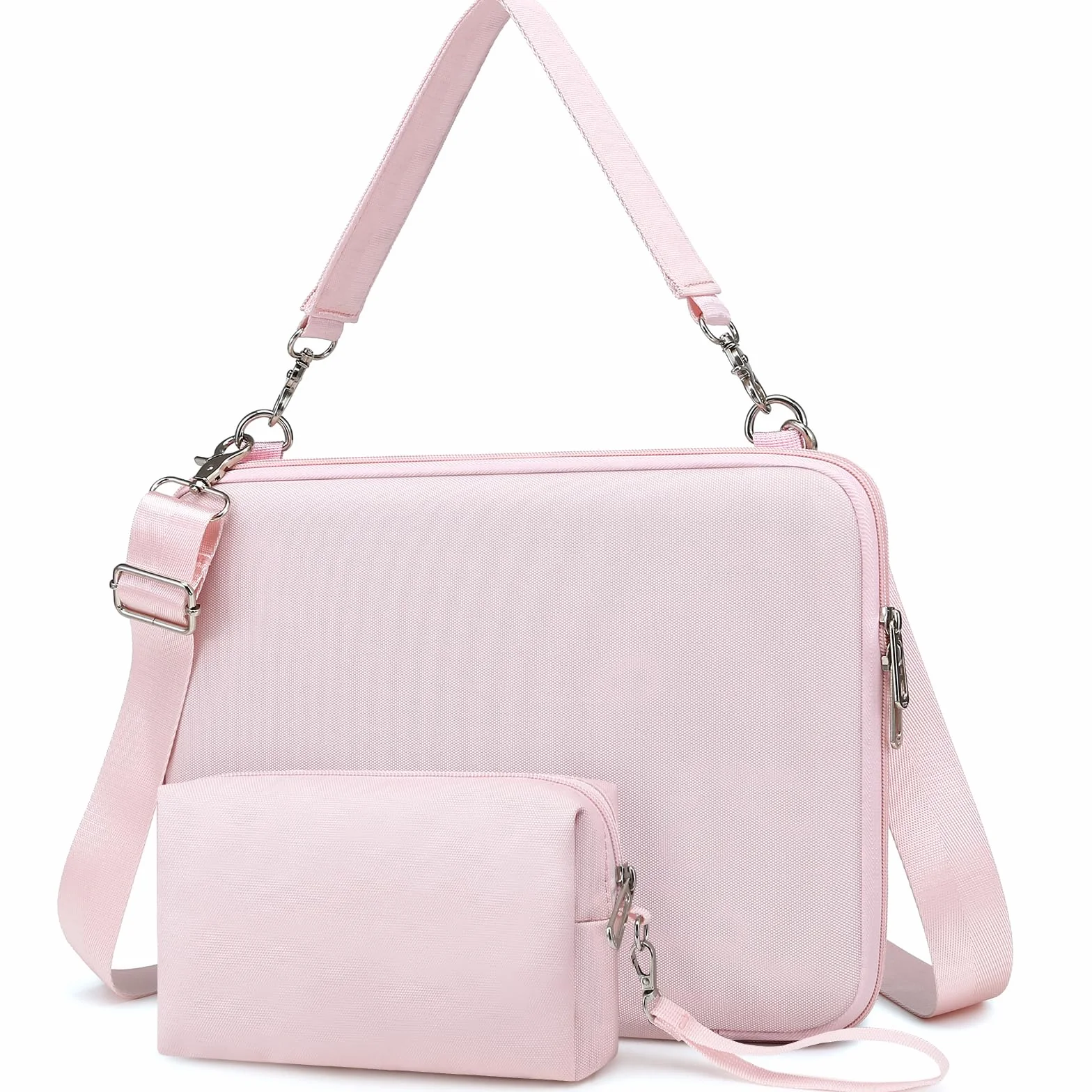 HYZUO 13,3-14 Cali Twarde Torba Etui na Laptop do MacBook Pro 14 M5-M1 Pro/Max A3426 A3427 2026-2021, MacBook Air/Pro 13 M5-M1 A3449, 13" MacBook Neo, Surface Laptop 13-13,8, Jasnoróżowy