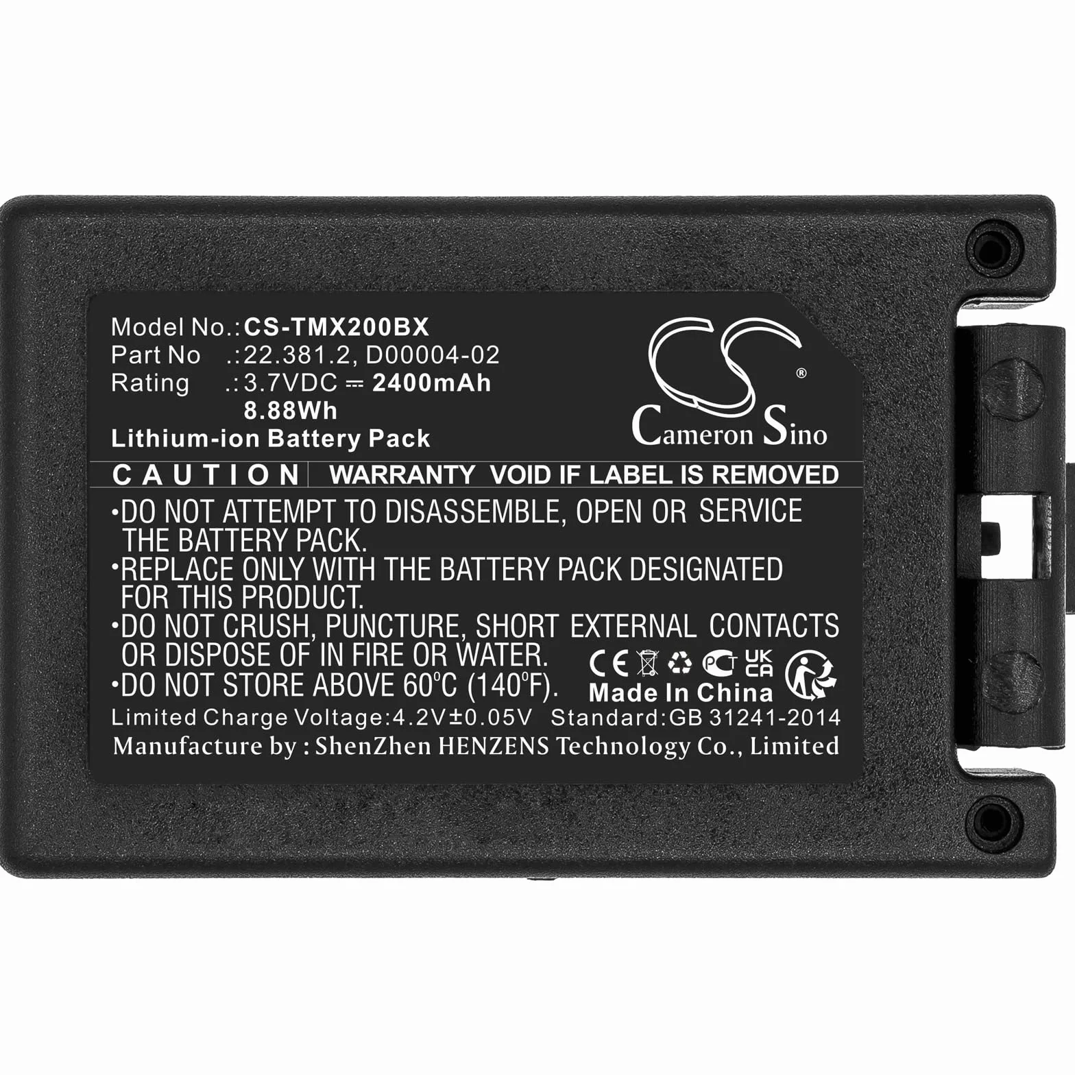 Bateria 2400mAh CS-TMX200BX do Tele Radio TG-TXMNL