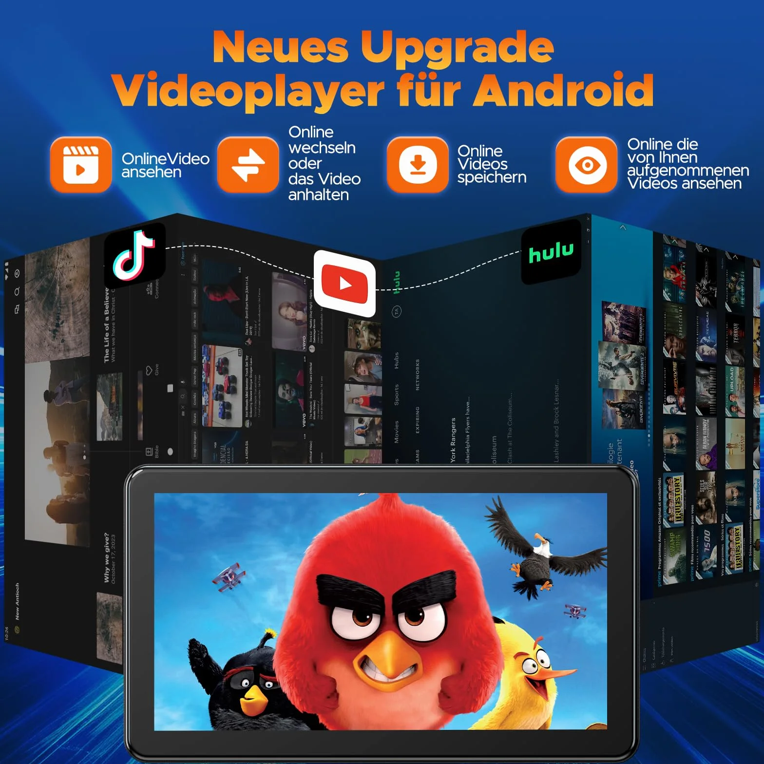 Volam Bezprzewodowy wyświetlacz samochodowy z systemem Android z 7-calowy ekran dotykowy, Mirror Link, nawigacja na żywo, Play Music, Siri, G00gle, asystent głosowy, Bluetooth,FM/Aux
