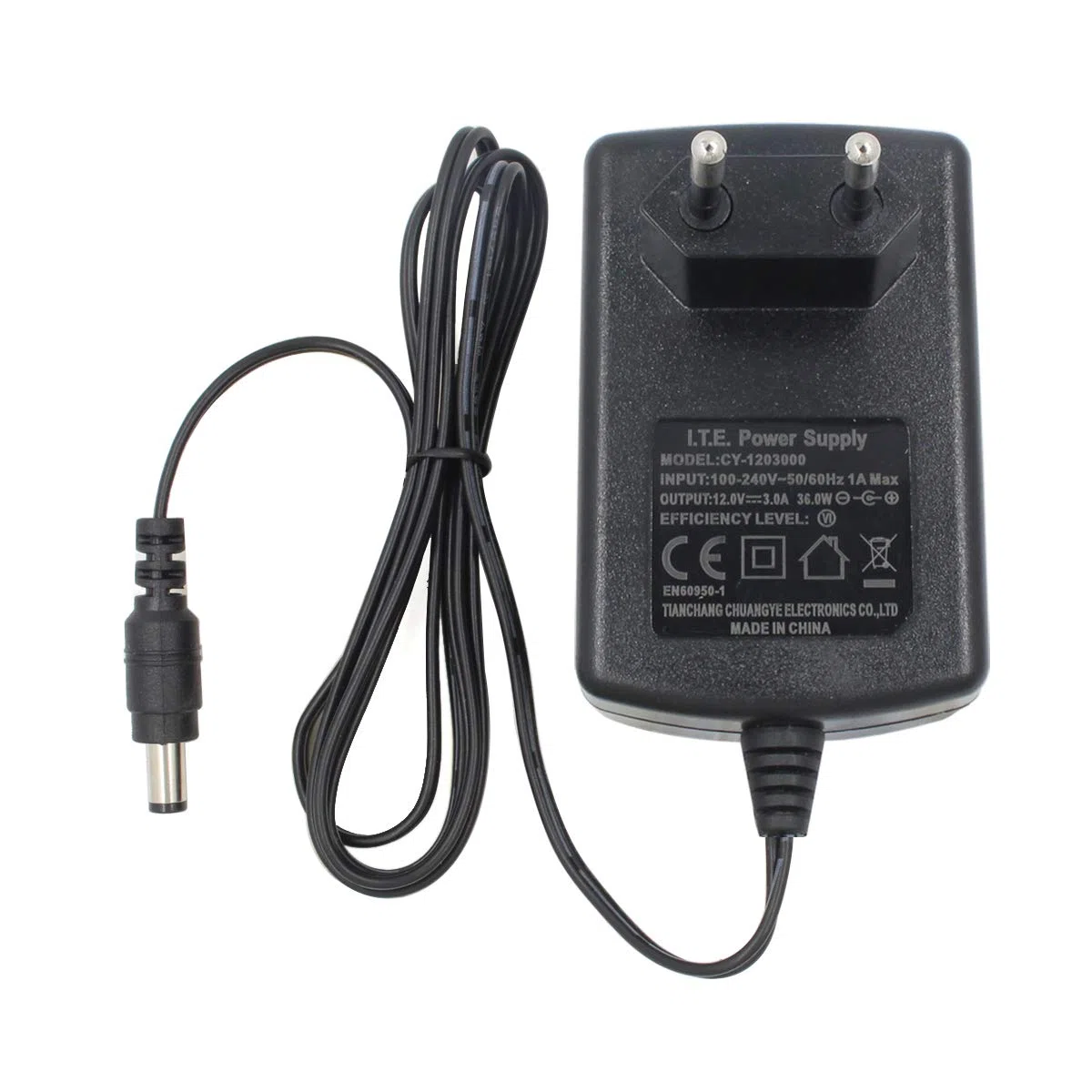 AC do DC 12 V 3 A zasilacz sieciowy, wtyczka 5,5 mm x 2,1 mm do kamery CCTV DVR NVR LED łańcuch świetlny