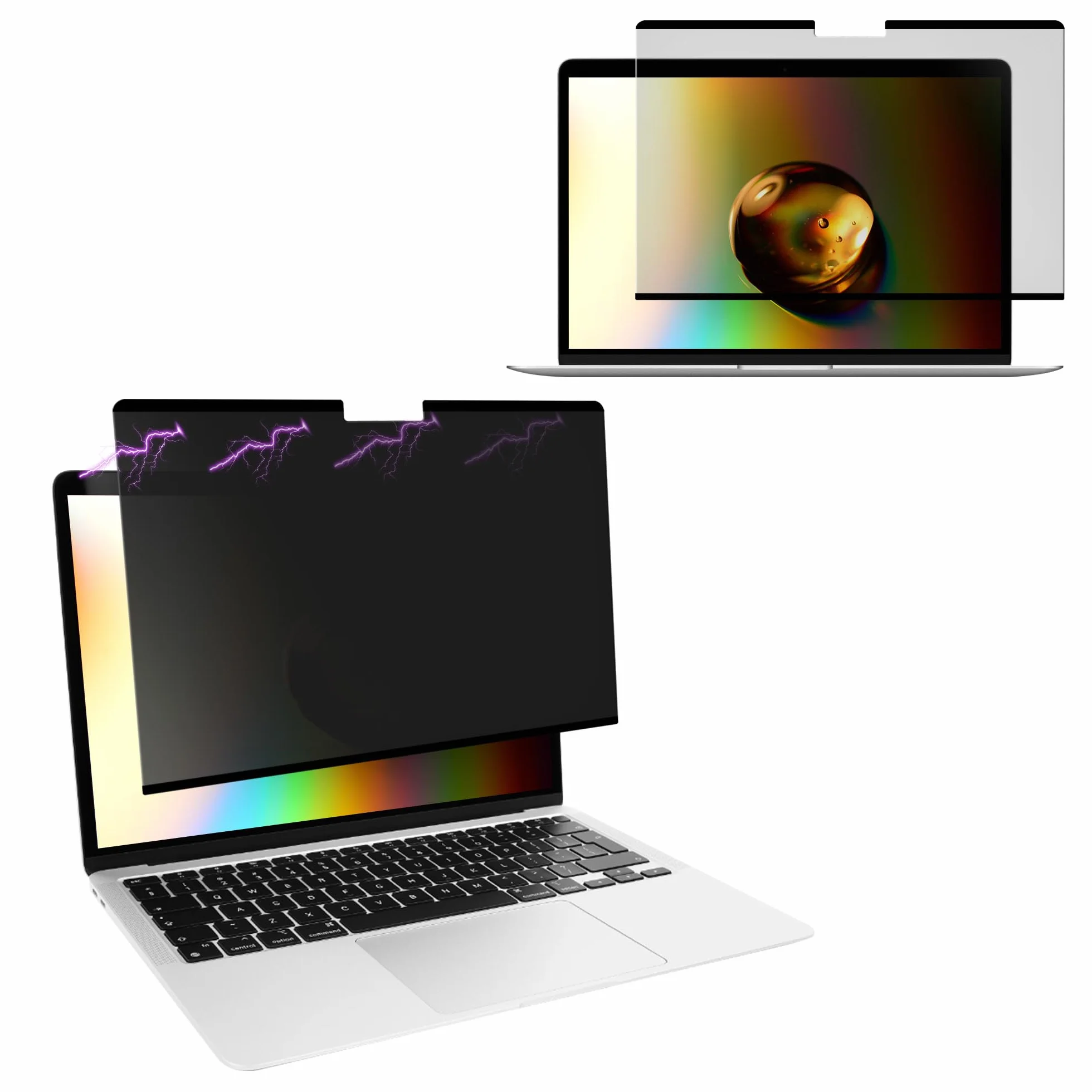 kwmobile Osłona prywatności na laptopa Apple MacBook Air 33.8 cm M1 A2337 A2179, magnetyczna osłona ekranu komputera, ochraniacz monitora laptopa, antyodblaskowa blokada niebieskiego światła