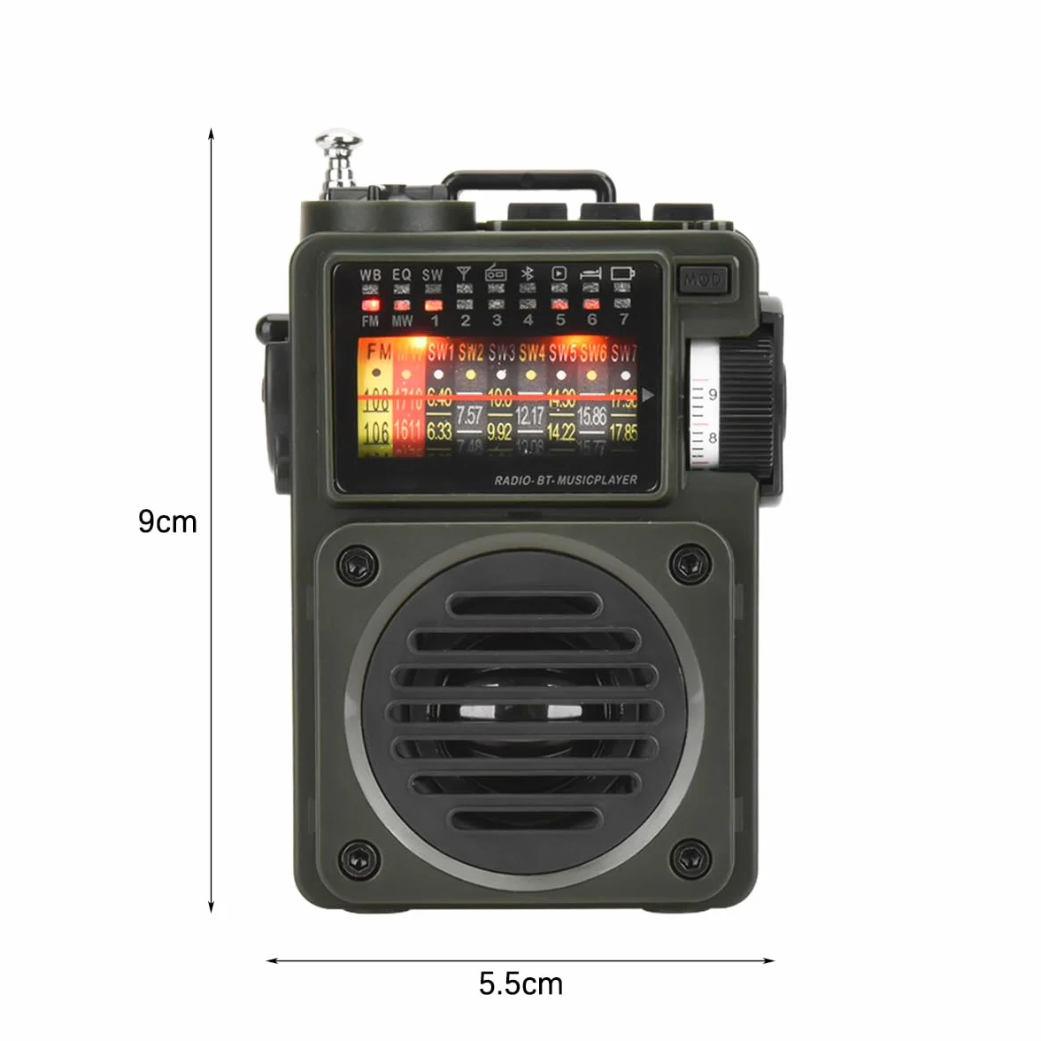 DollaTek HRD-700 kieszonkowe mini radio retro 10-pasmowy Bluetooth AM FM SW radio cyfrowe retro ?adowalne radio