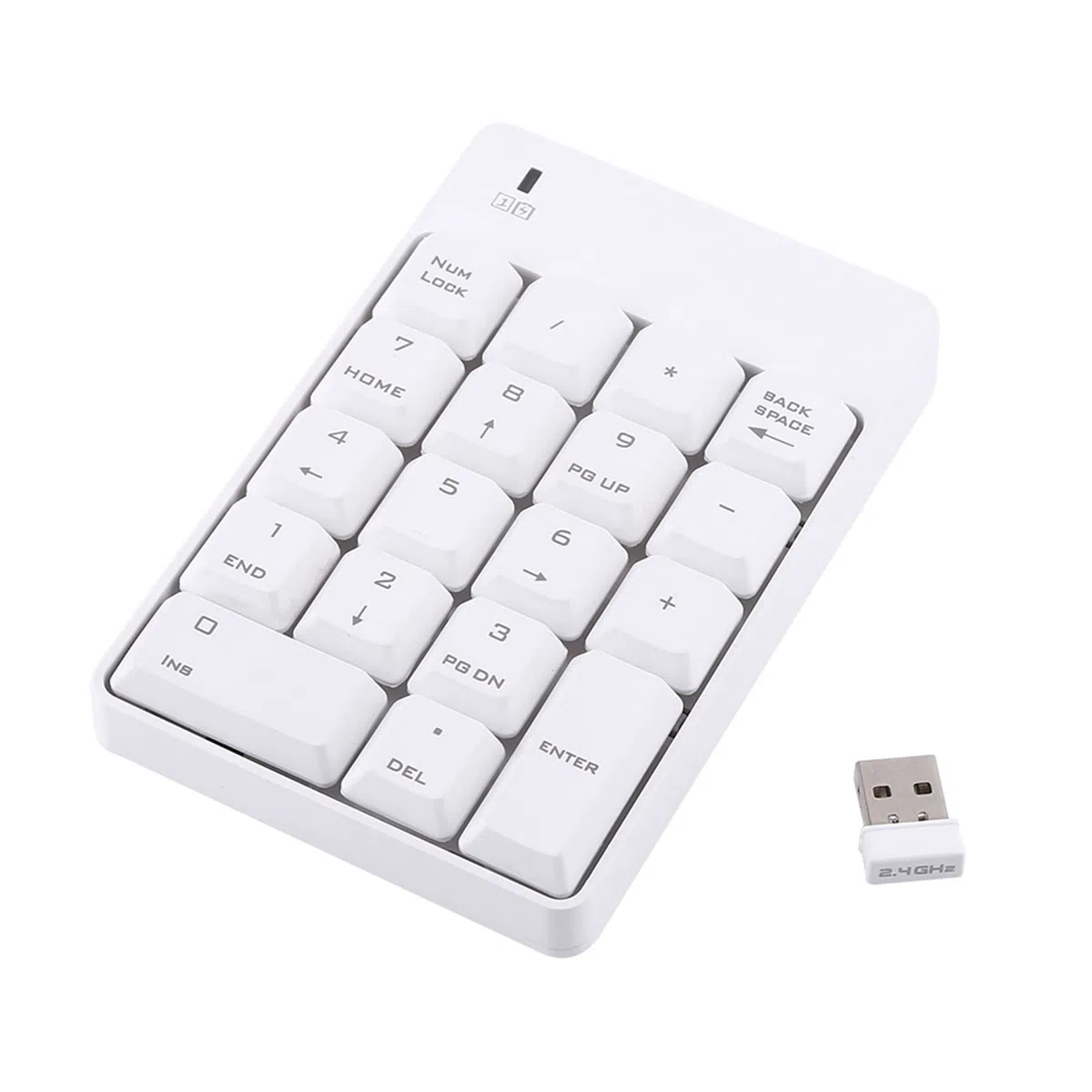 Bezprzewodowy Usb 2.4GHz, Numpad Numer 18 Klawiszy Laptop Nummernblock Klawiatura Numeryczna Klawiatura Numeryczna Usb PC Nowy Biały (Biały)