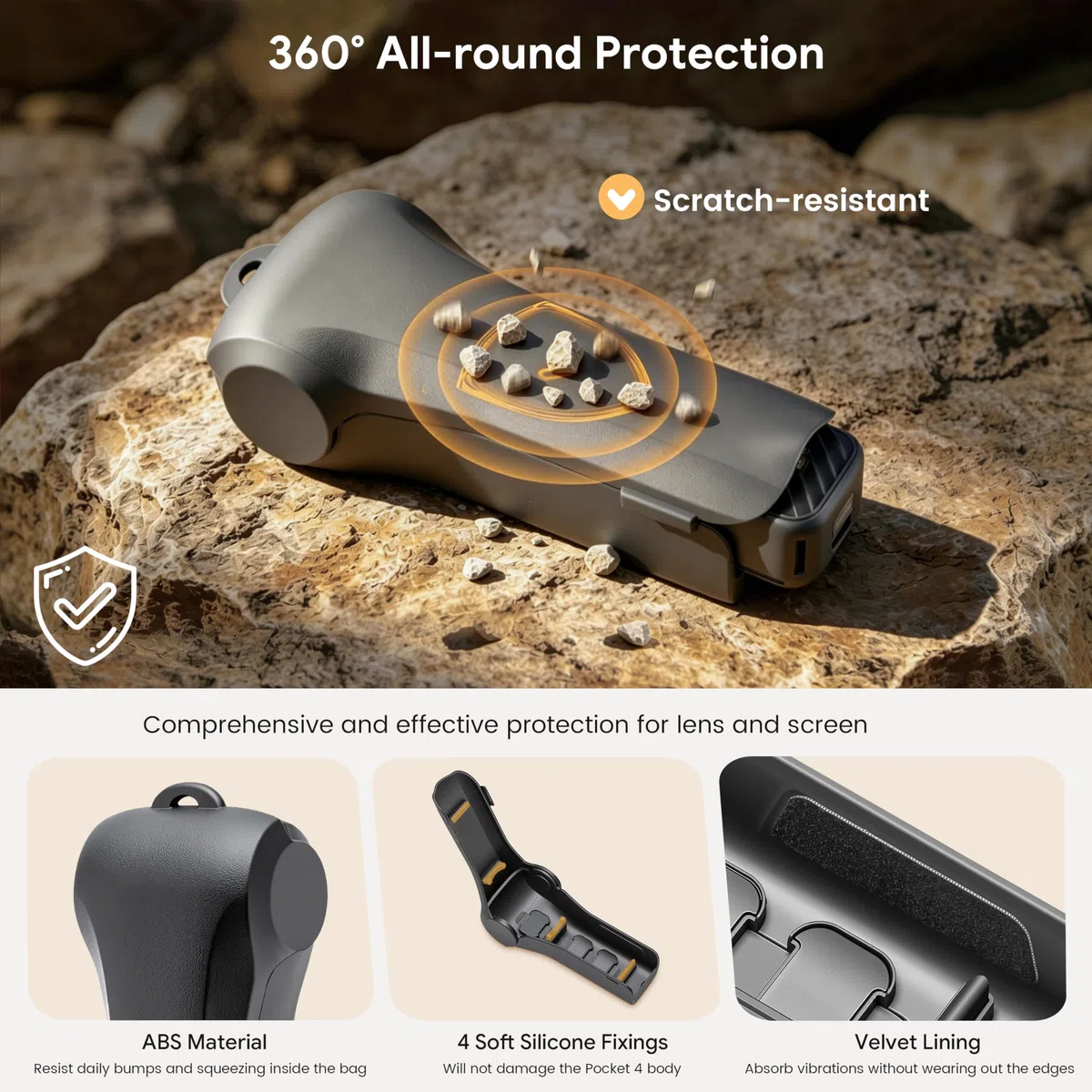 STARTRC PHOTO Pocket 4 pokrowiec ochronny, pełne etui ochronne z przegródkami do przechowywania filtra, do DJI Osmo Pocket 4 akcesoria