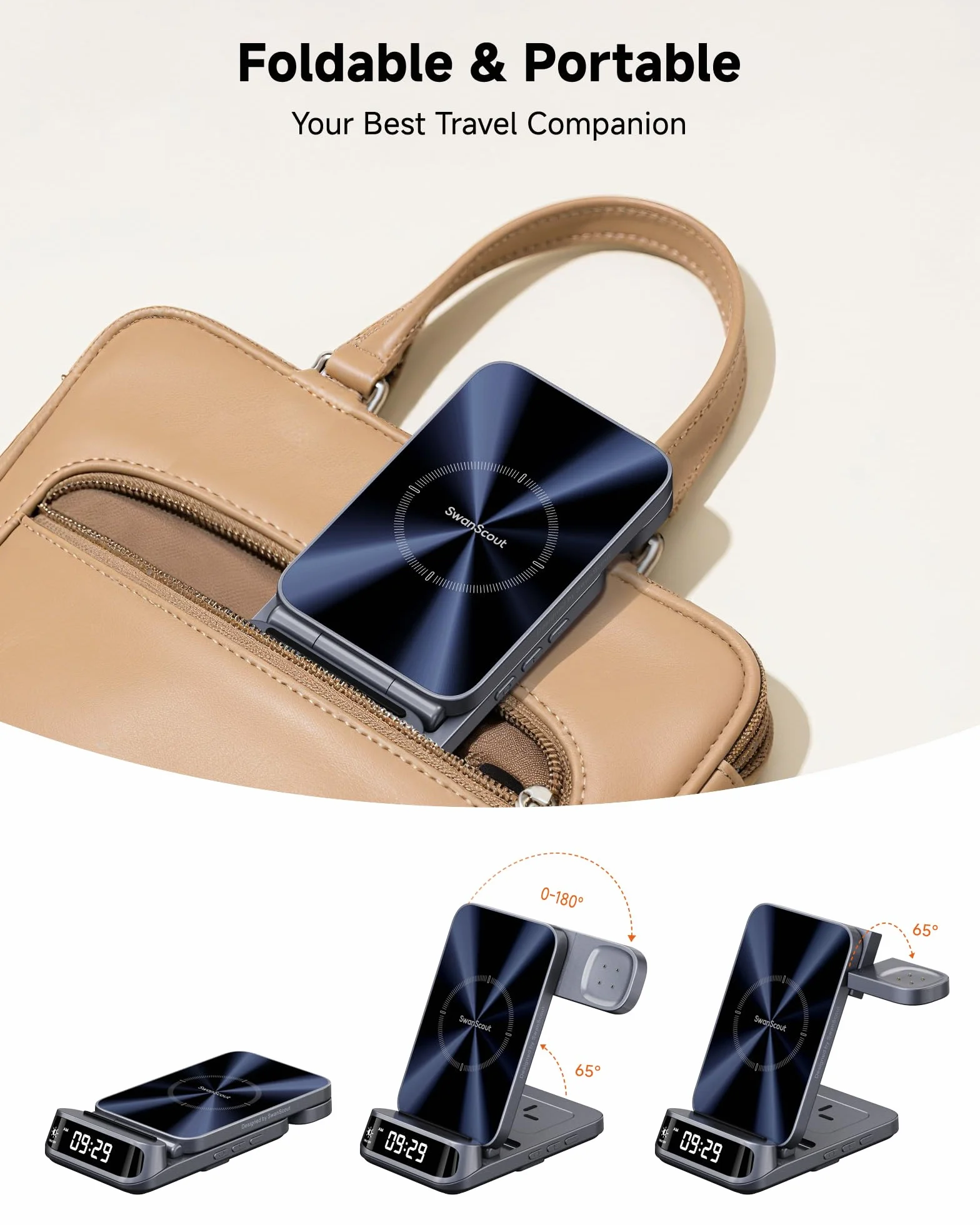 Bezprzewodowa Ładowarka Do Fitbit Versa 4/3/Sense 2/1/Pixel Watch 3/2, 3 W 1 Stacja Ładowania Do iPhone 17/16/15, Do Samsung S25/S24, Do Google Pixel, Bez Zasilacza (Nie Dla Pixel Watch 4/1)