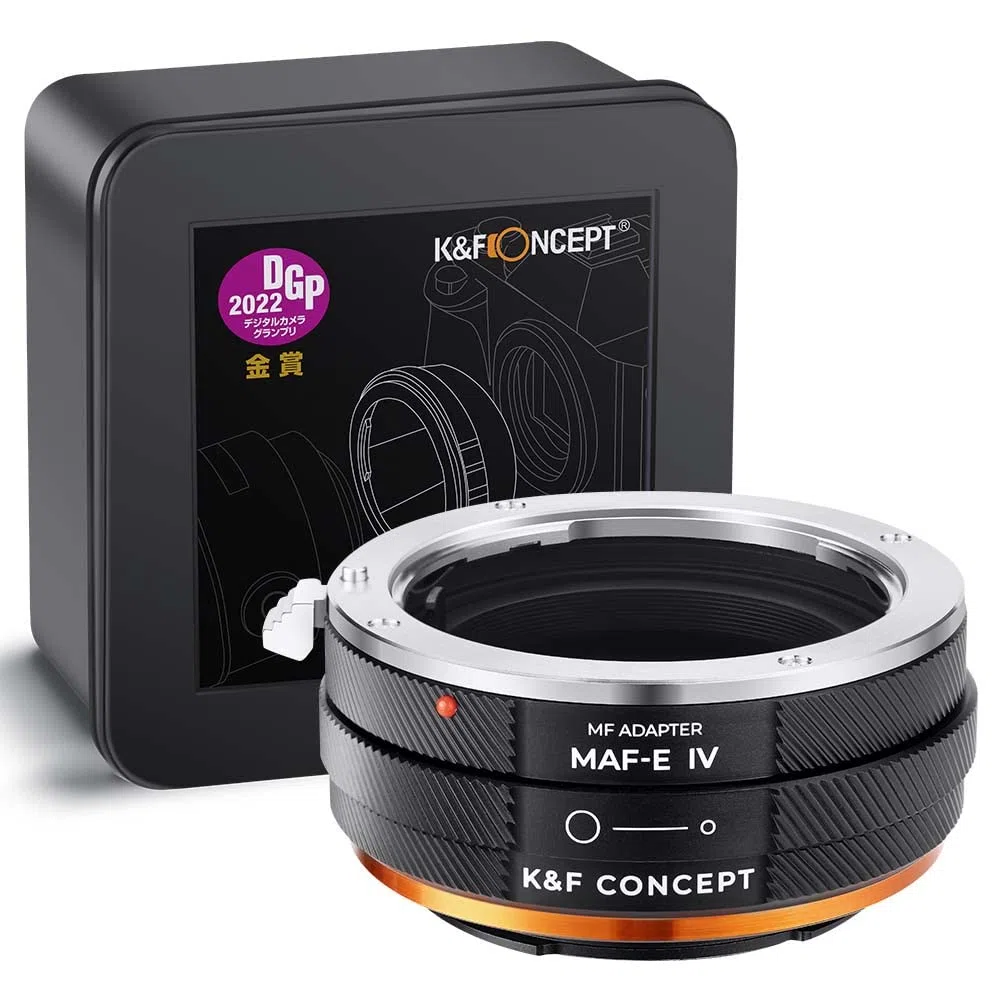 K&F CONCEPT Adapter do montażu obiektywu IV PRO MAF-NEX, ręczne ustawianie ostrości, kompatybilny z obiektywem Minolta AF/Sony Alpha A do korpusu aparatu SONY-E NEX z matującym lakierem