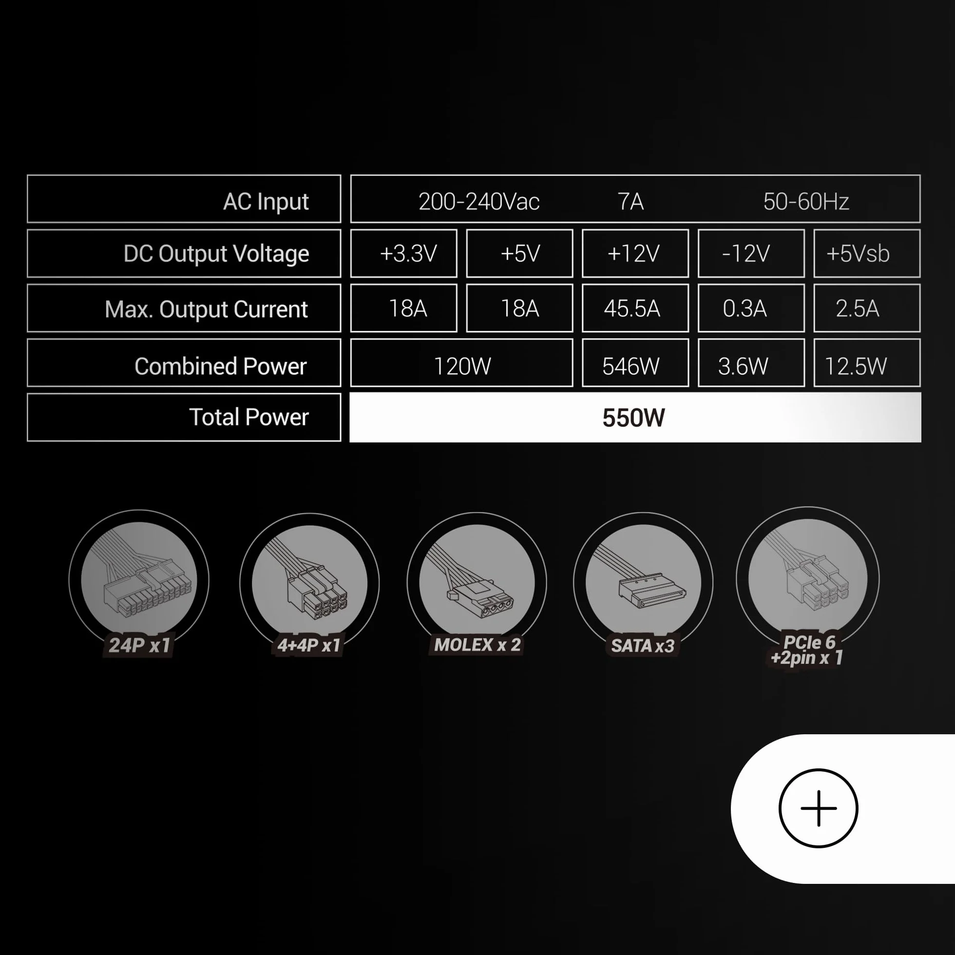 Mars Gaming MPIII550P ATX 550W Zasilacz, 80 Plus Bronze, Czarny
