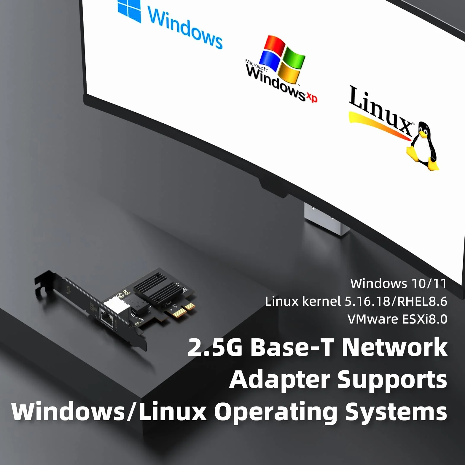 Karta sieciowa 2,5 Gbit PCIe I226-V dwuportowa LAN Multi-Gigabit NIC PCI Express