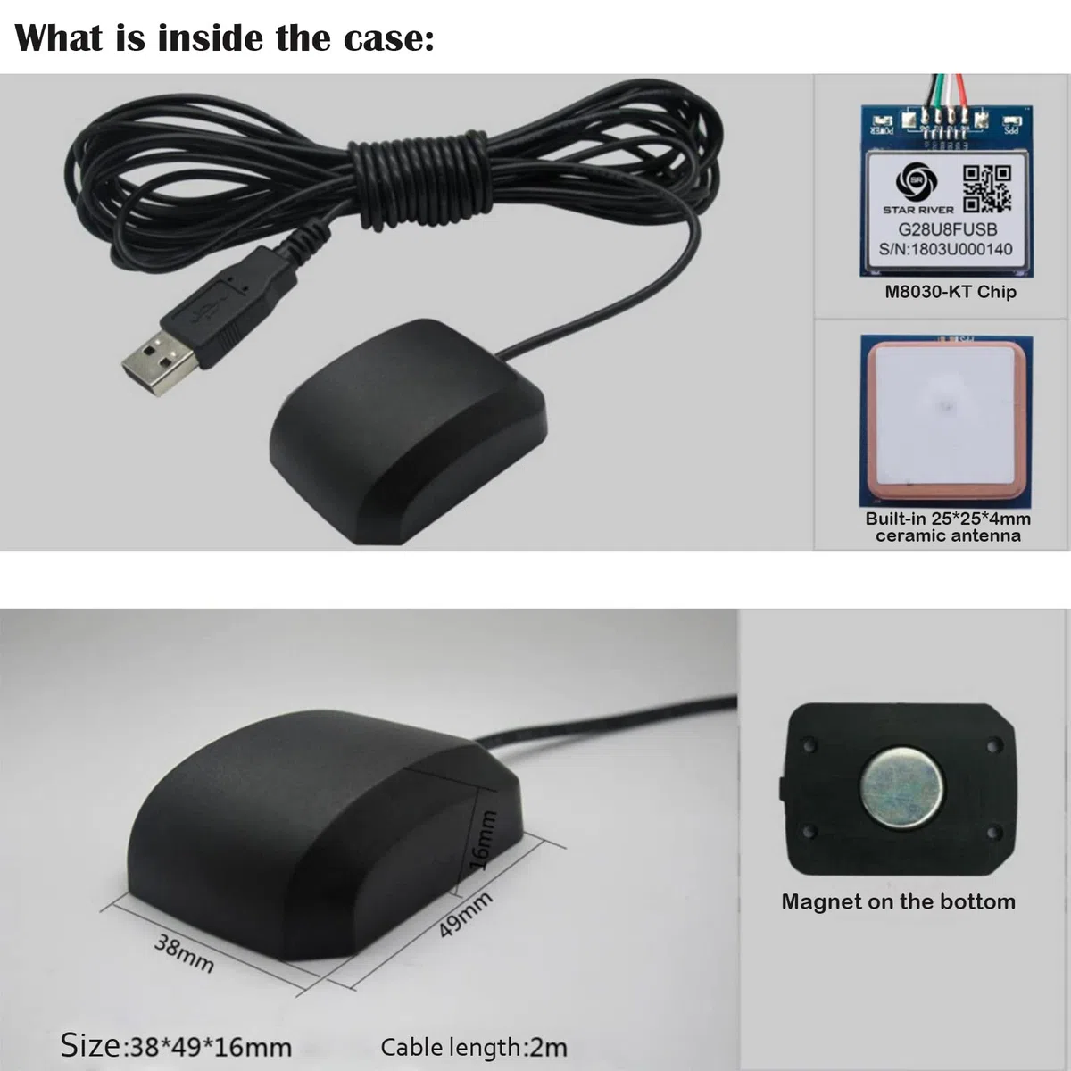 VK-162 G-Mouse USB GPS Dongle M8030 Chip 72-kanałowy moduł nawigacji, zewnętrzna antena GPS, zdalny montaż, odbiornik GPS USB, z lampą błyskową, obsługa Raspberry Pi, Google Earth, Windows