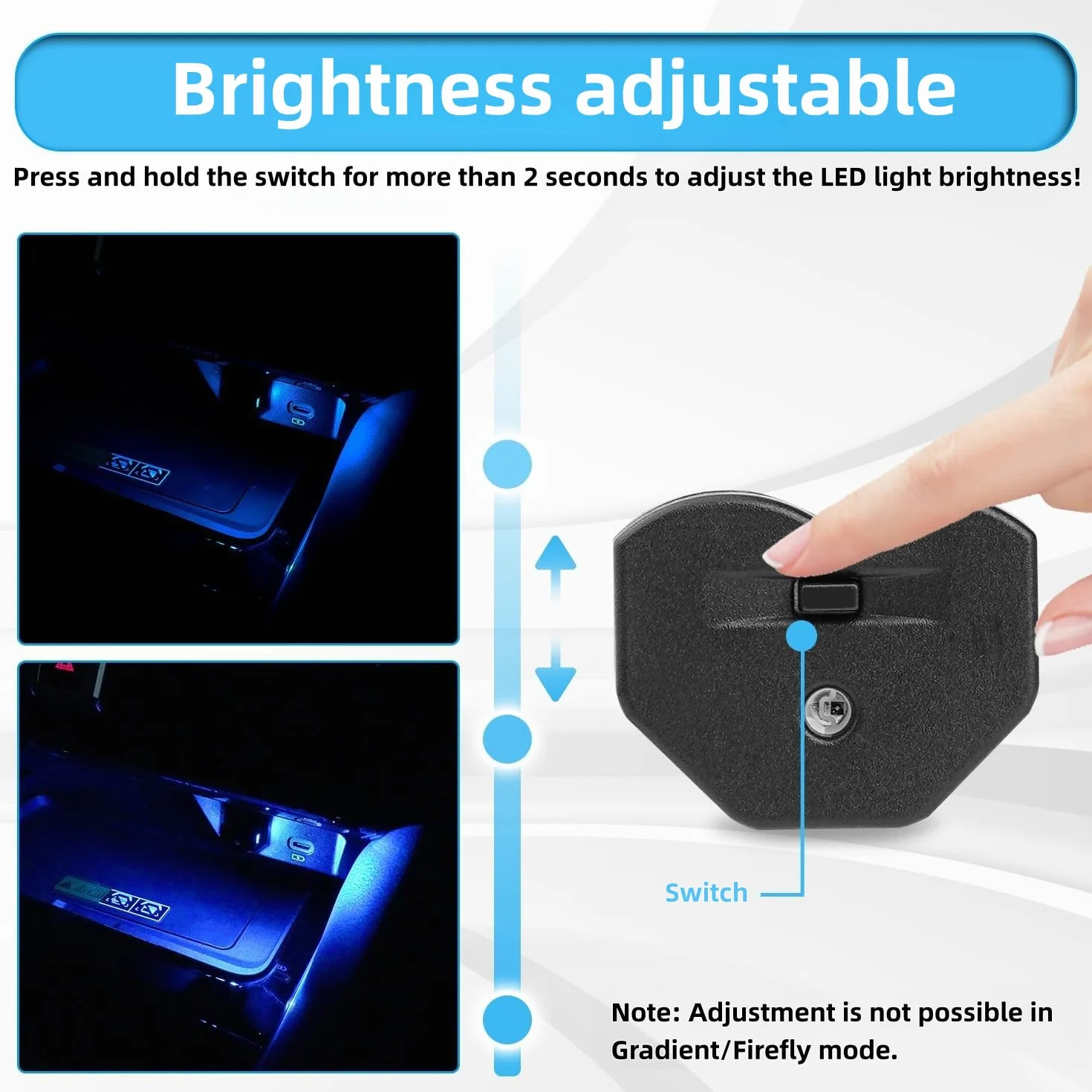 2 sztuki oświetlenia USB typu C, 8 kolorów, RGB, mini USB, światło LED z ustawieniem trybu, oświetlenie wewnętrzne USB do samochodu, laptopa, sypialni i na kemping