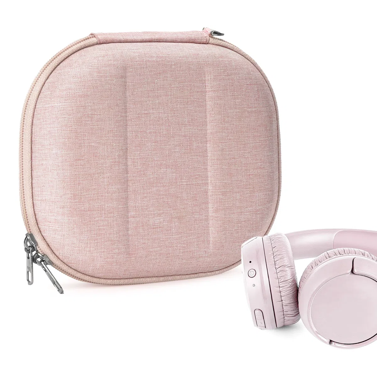 Geekria NOVA etui na słuchawki (On-Ear) kompatybilne z JBL Tune 510BT/660NC/560BT/500BT, Jr 310BT – twardy pokrowiec podróżny z miejscem na kable (Różowy)