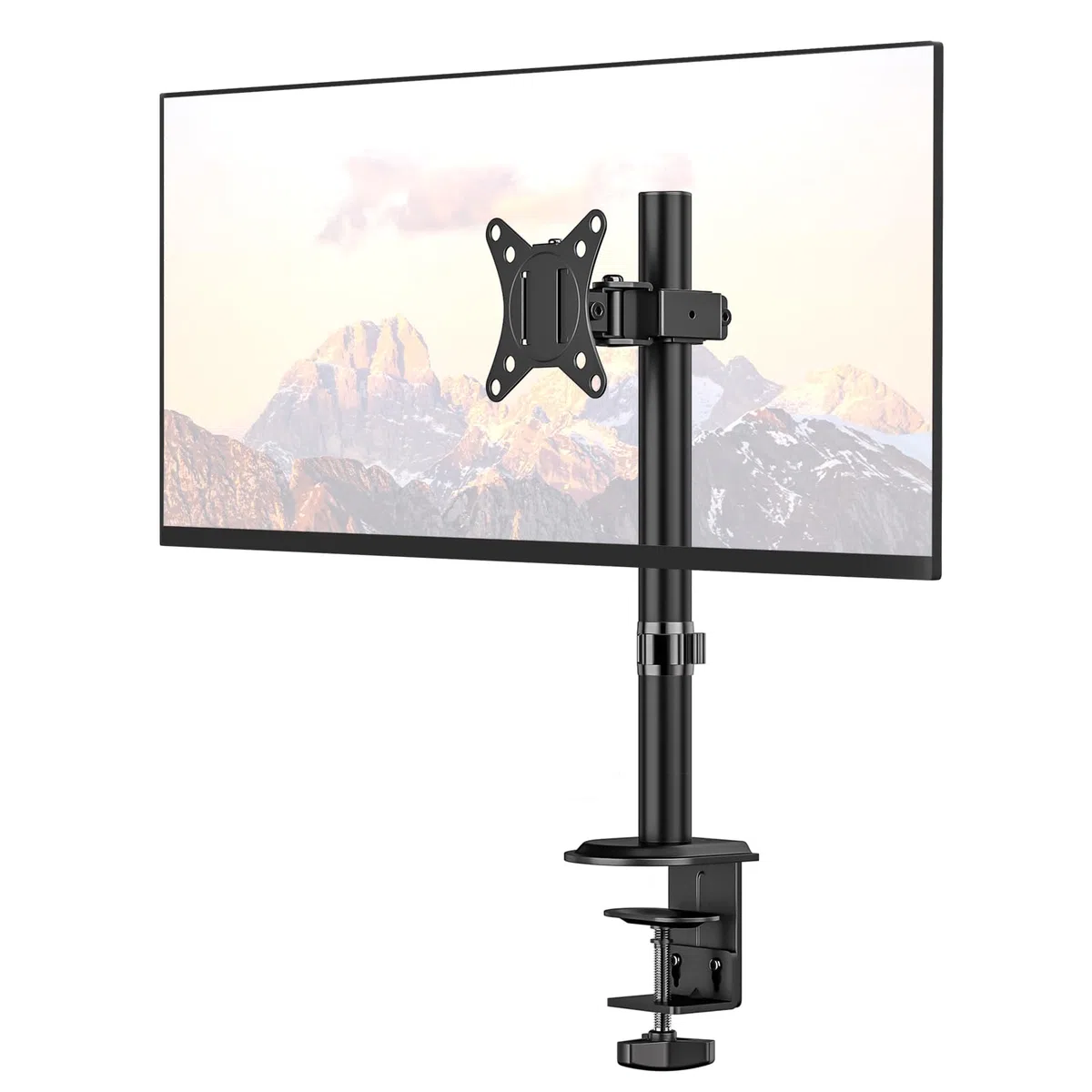 PUTORSEN Ramię monitora z regulacją wysokości do ekranów 13-34 cali, nachylenie i obracanie ramienia, stojak do monitora, 10 kg na ramię, VESA 75 x 75 do 100 x 100 mm