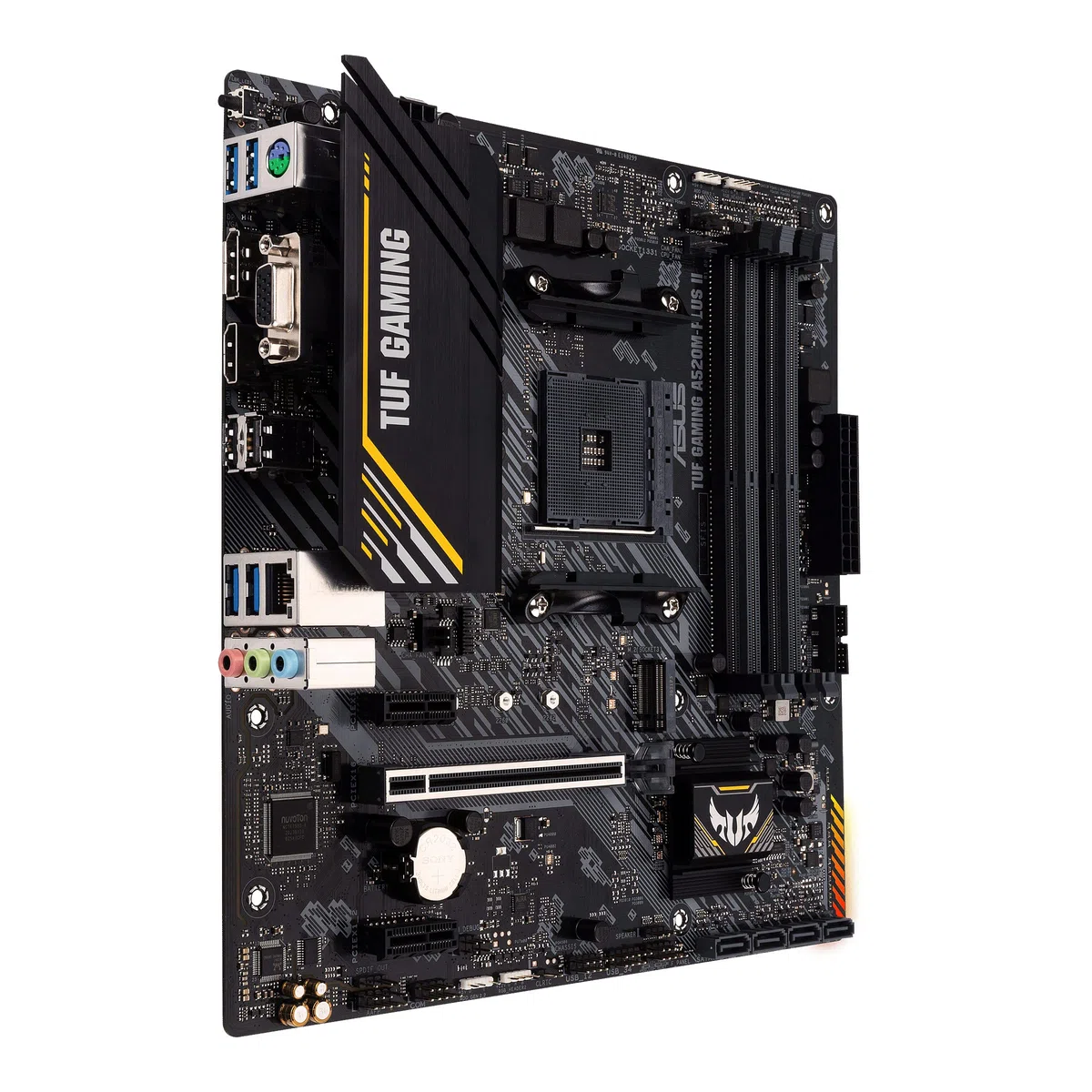 ASUS TUF GAMING A520M-PLUS II Micro-ATX płyta główna do gier (AMD A520 Ryzen AM4 z obsługą M.2, USB 3.2 Gen.1, SATA 6 Gbit/s, Aura 2.Gen)