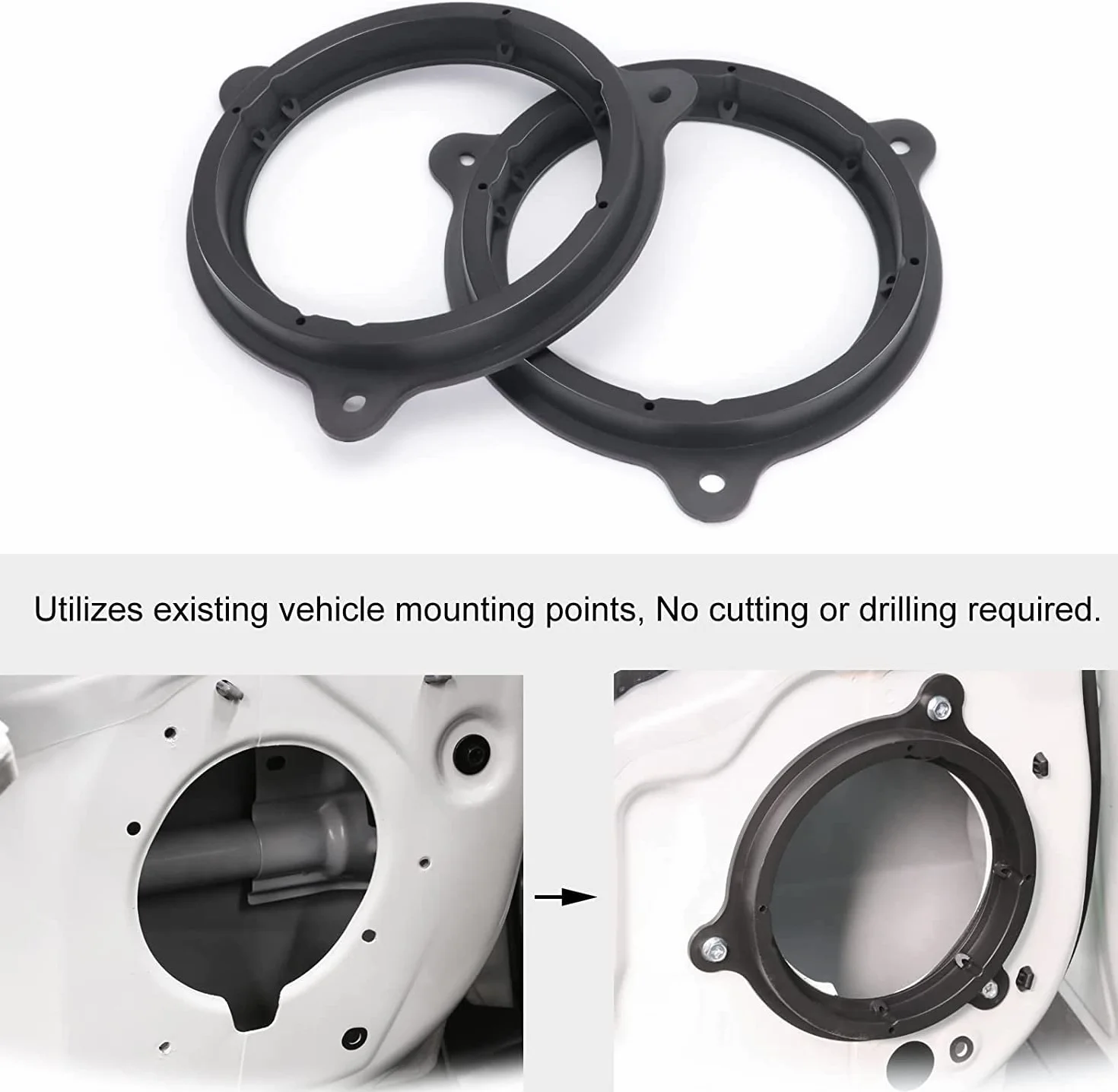 Sound Way zestaw adapterów do montażu głośników, 16,5 cm, kompatybilny z Renault, Nissan, Dacia, Smart