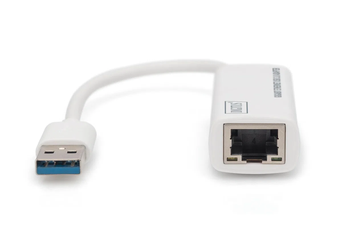 DIGITUS adapter sieciowy przez USB 3.0 – Gigabit Ethernet 1 GBit/s RJ45 – dodatkowe połączenie LAN za pomocą wtyczki USB-A