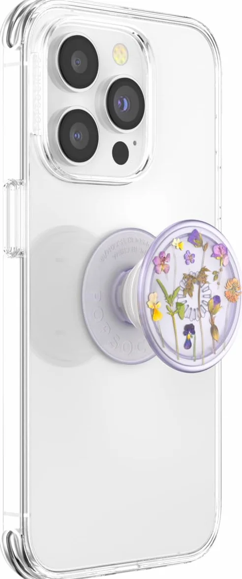 PopSockets Uchwyt na telefon na bazie roślin z rozszerzaną podpórką, przyjazny dla środowiska - fioletowe pola