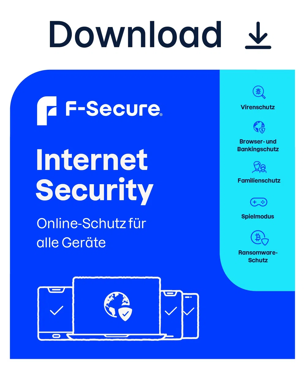 F-Secure Internet Security für alle Geräte [7 Geräte - 1 Jahr] [Vollversion]