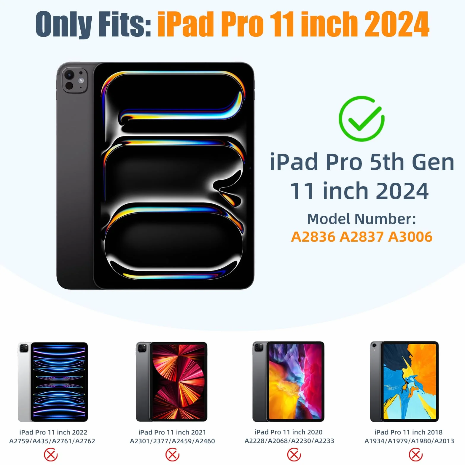 Maledan Etui na iPad Pro 11 cali M5/M4 (2025/2024) z uchwytem na ołówek, smukła elastyczna tylna osłona TPU Shockproof, obsługująca Apple Pencil Pro/USB-C, Jasnoszary