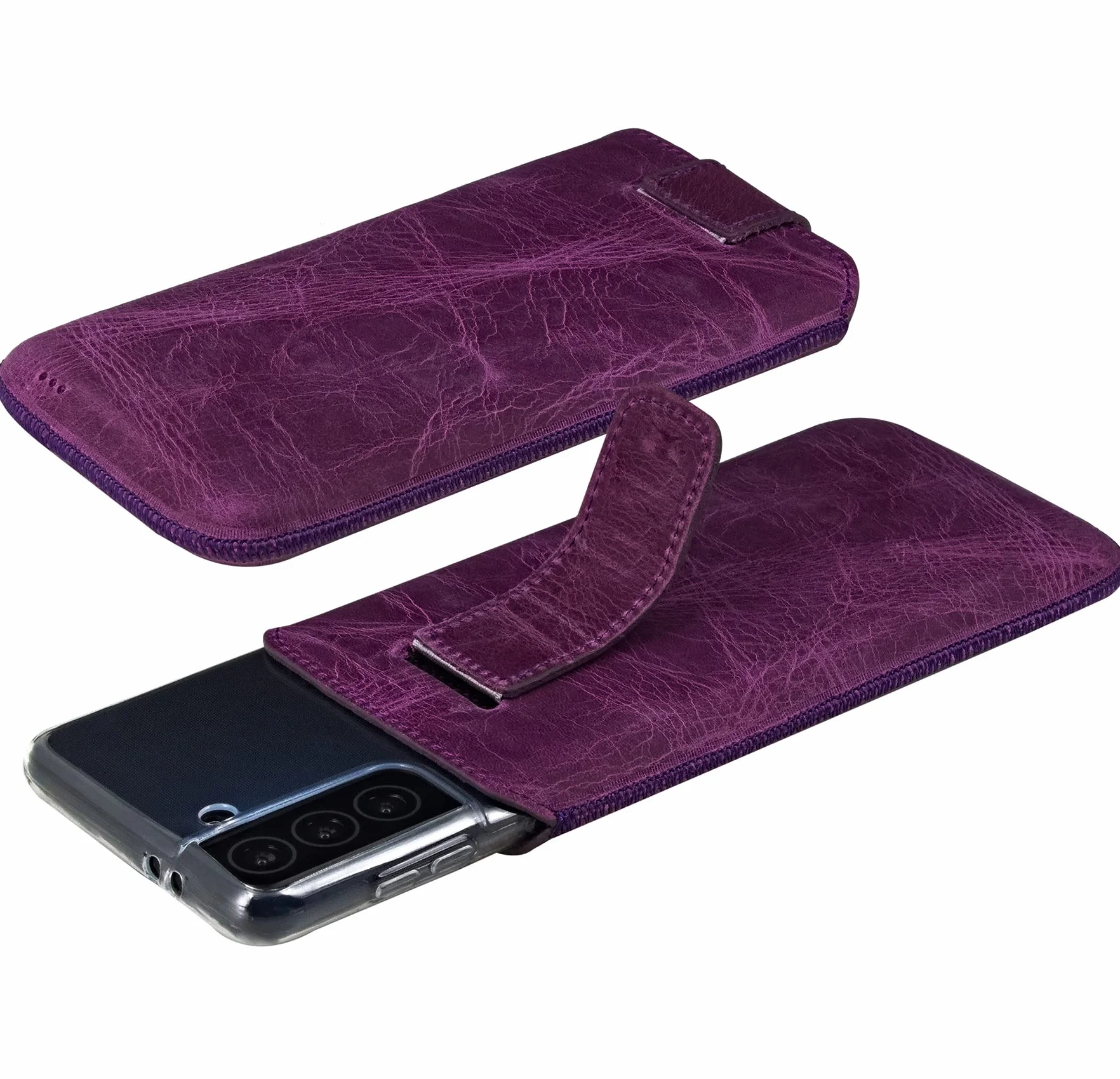Suncase Prawdziwy skórzany pokrowiec etui kompatybilne z Sony Xperia 1 VII Wymiary wewnętrzne: ok. 166 x 78 x 15 mm (pasuje do dodatkowego grubszego silikonu Case/Bumper/Backcover) w kolorze antycznym